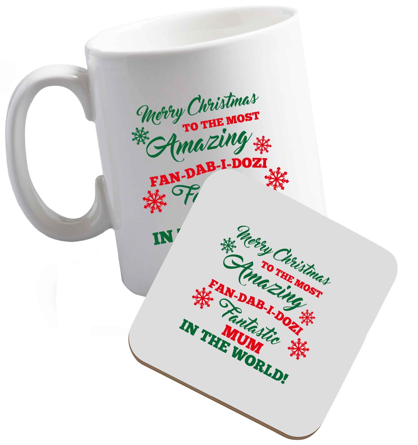 10 oz Tis The Season to Drink Whisky ceramic mug and coaster set right handed