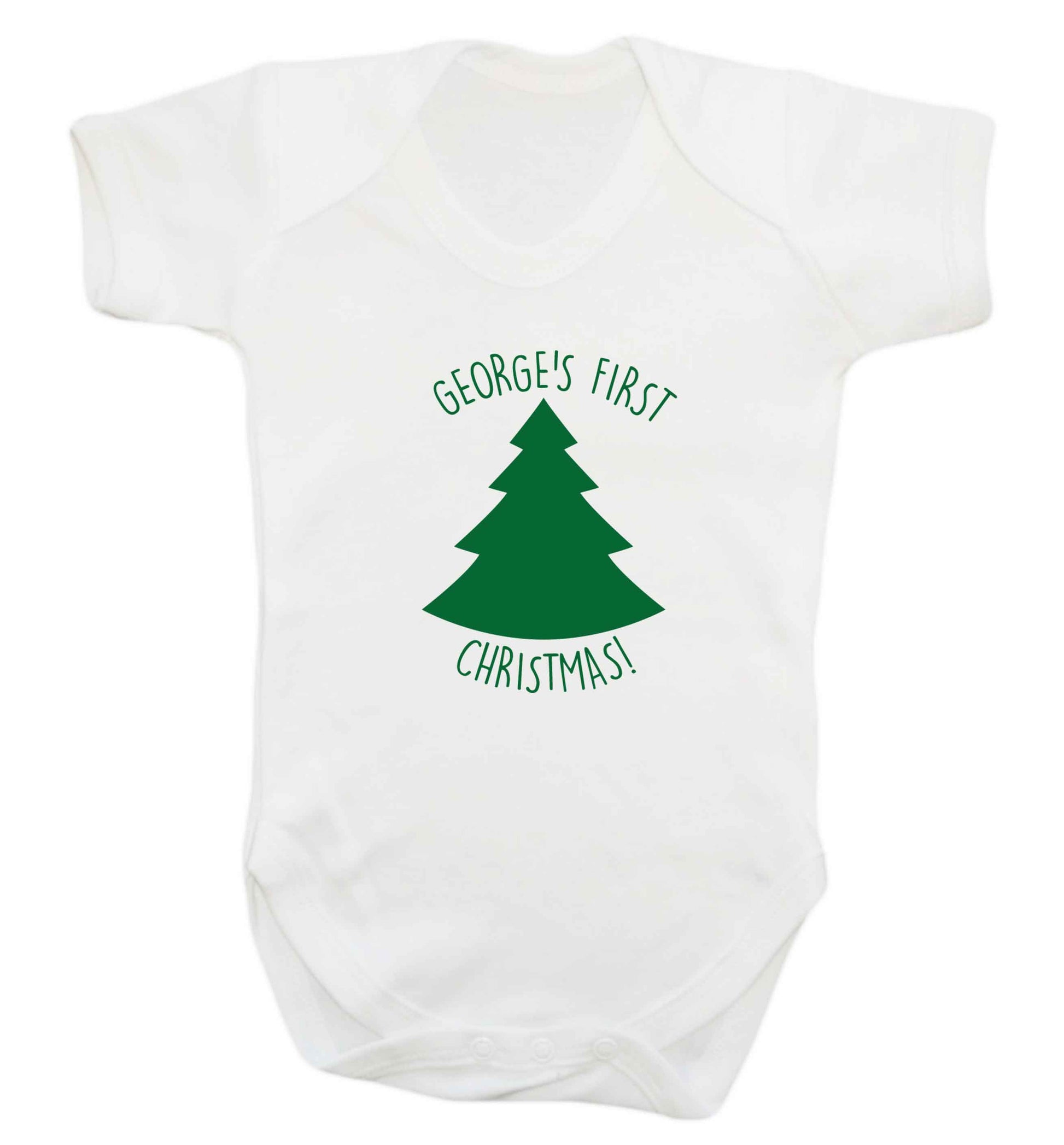 Personalised it's my first Christmas - tree baby vest white 18-24 months