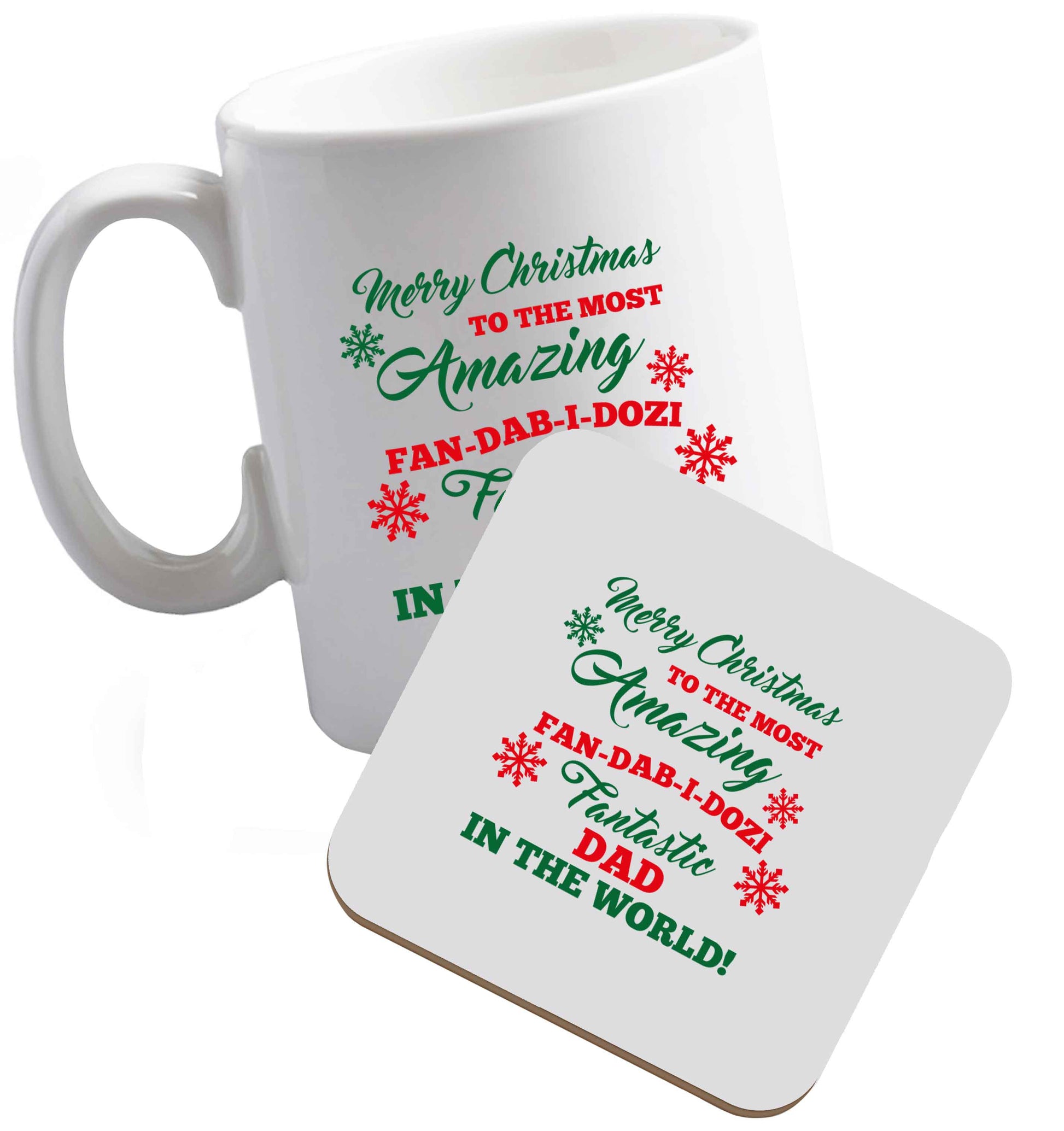 10 oz Tis The Season to Drink Whisky ceramic mug and coaster set right handed