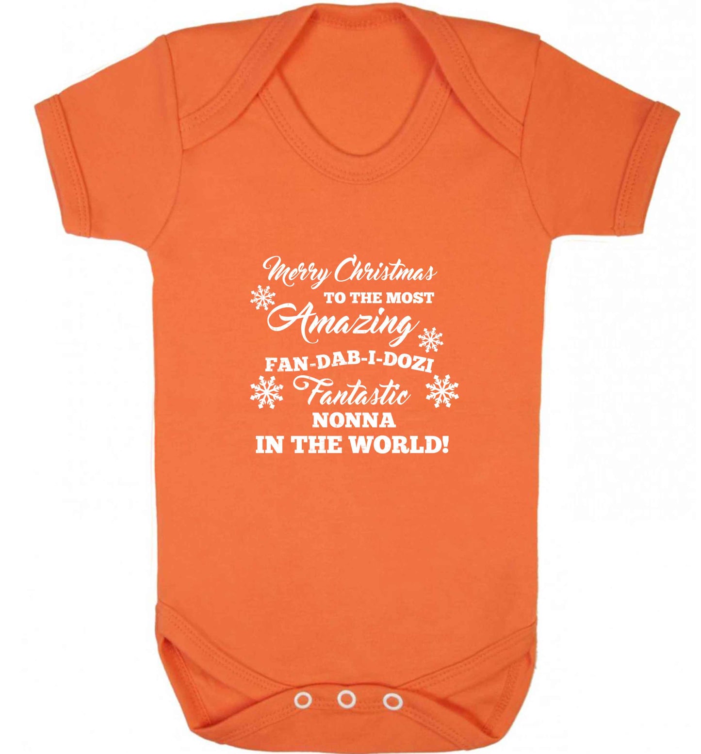 Merry Christmas to the most amazing fan-dab-i-dozi fantasic Nonna in the world baby vest orange 18-24 months