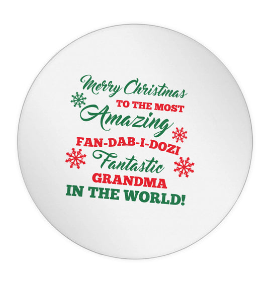 Merry Christmas to the most amazing fan-dab-i-dozi fantasic Grandma in the world 24 @ 45mm matt circle stickers