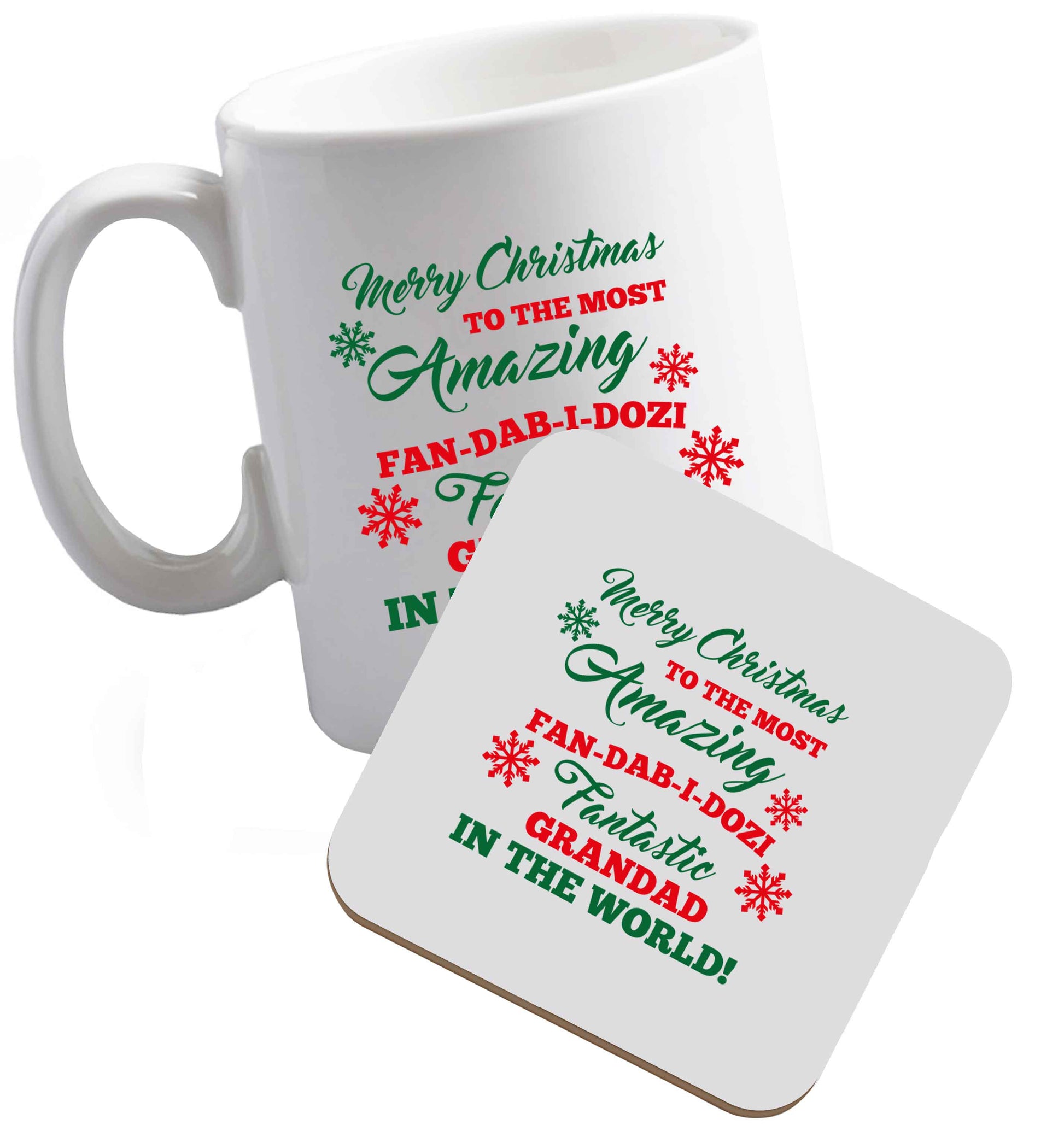 10 oz Tis The Season to Drink Whisky ceramic mug and coaster set right handed