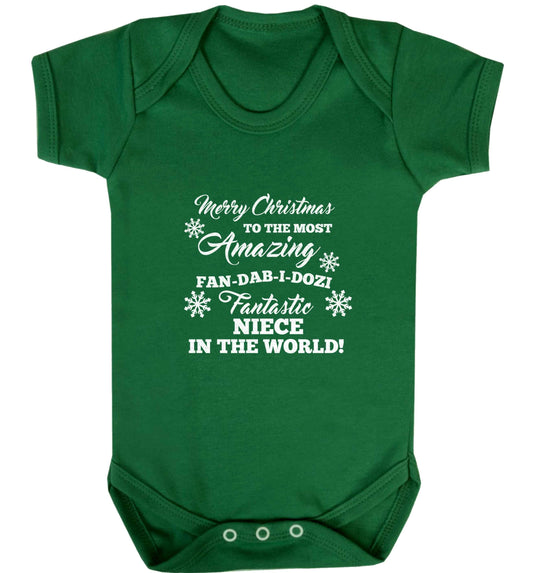Merry Christmas to the most amazing fan-dab-i-dozi fantasic Niece in the world baby vest green 18-24 months