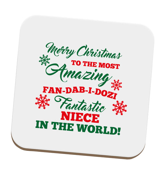 Merry Christmas to the most amazing fan-dab-i-dozi fantasic Niece in the world set of four coasters