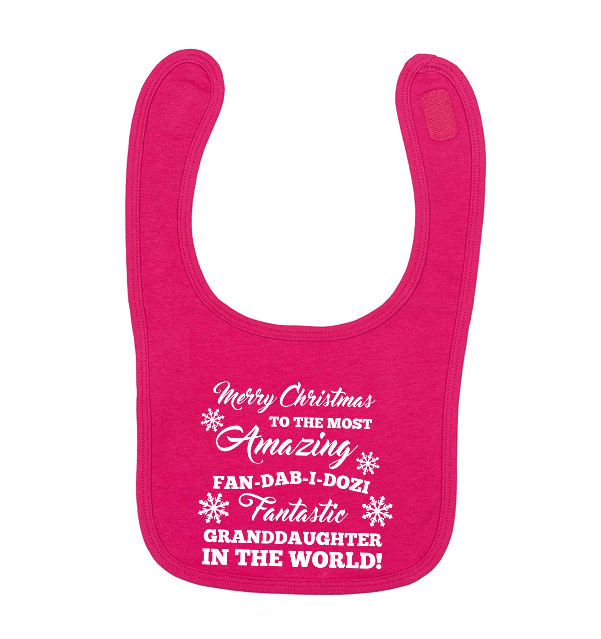 Merry Christmas to the most amazing fan-dab-i-dozi fantasic Granddaughter in the world dark pink baby bib