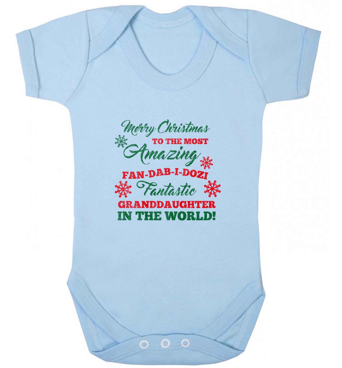 Merry Christmas to the most amazing fan-dab-i-dozi fantasic Granddaughter in the world baby vest pale blue 18-24 months