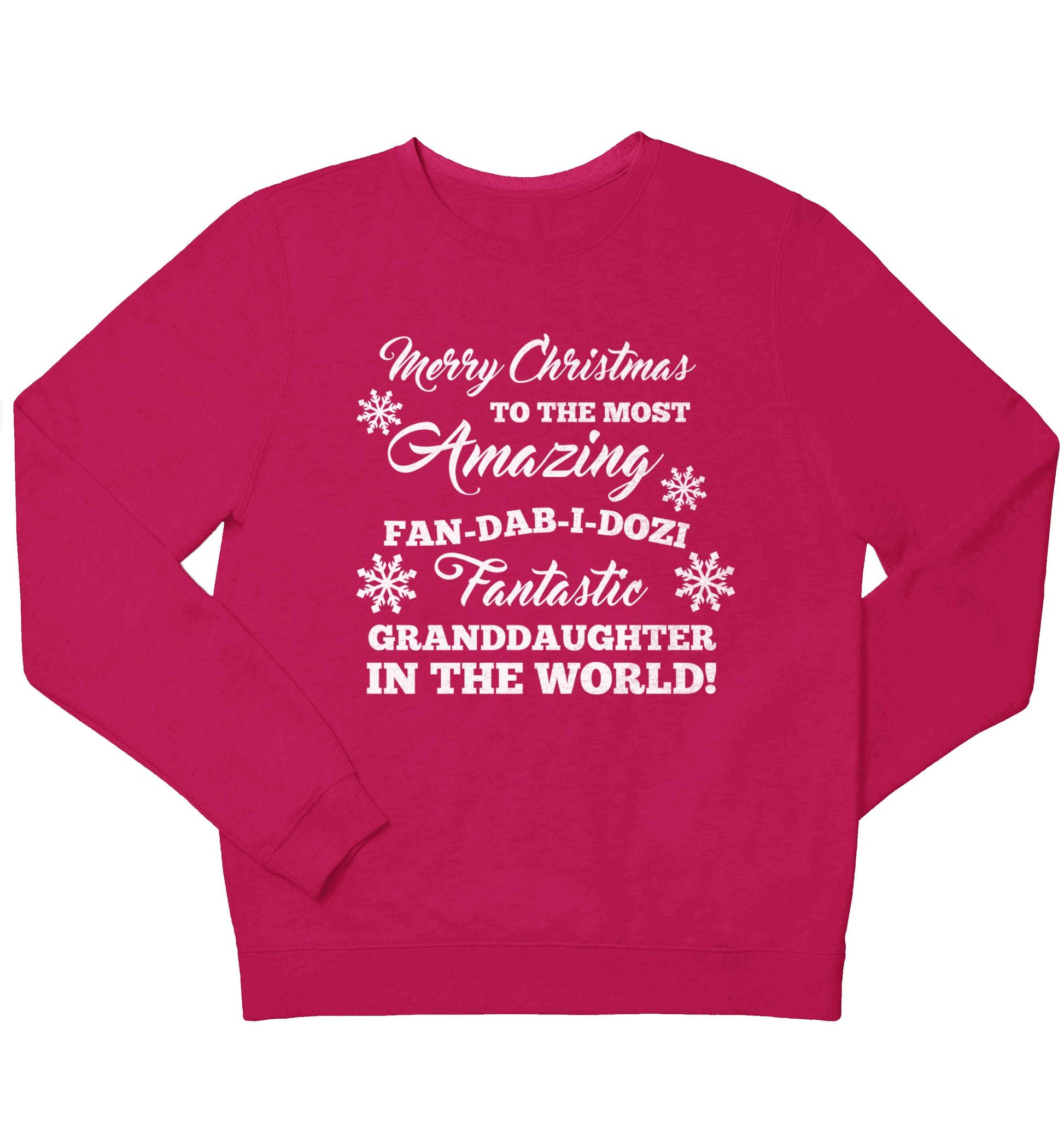 Merry Christmas to the most amazing fan-dab-i-dozi fantasic Granddaughter in the world children's pink sweater 12-13 Years