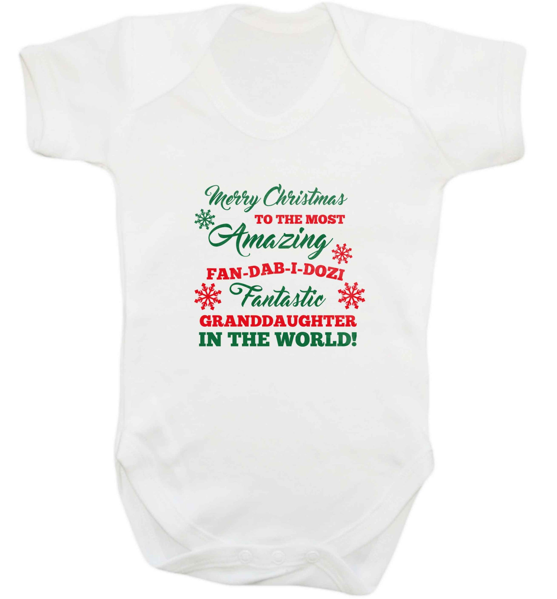Merry Christmas to the most amazing fan-dab-i-dozi fantasic Granddaughter in the world baby vest white 18-24 months