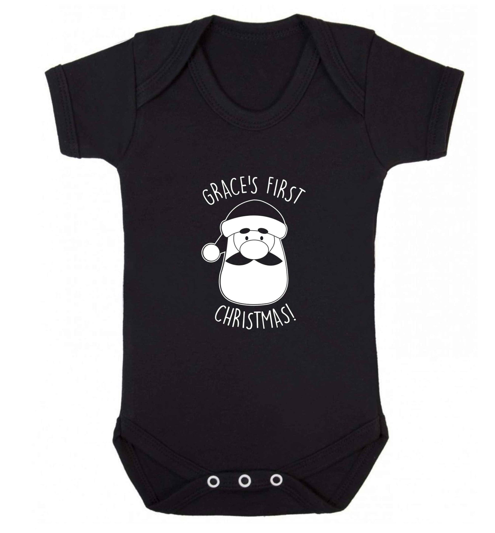 Personalised first Christmas - santa baby vest black 18-24 months