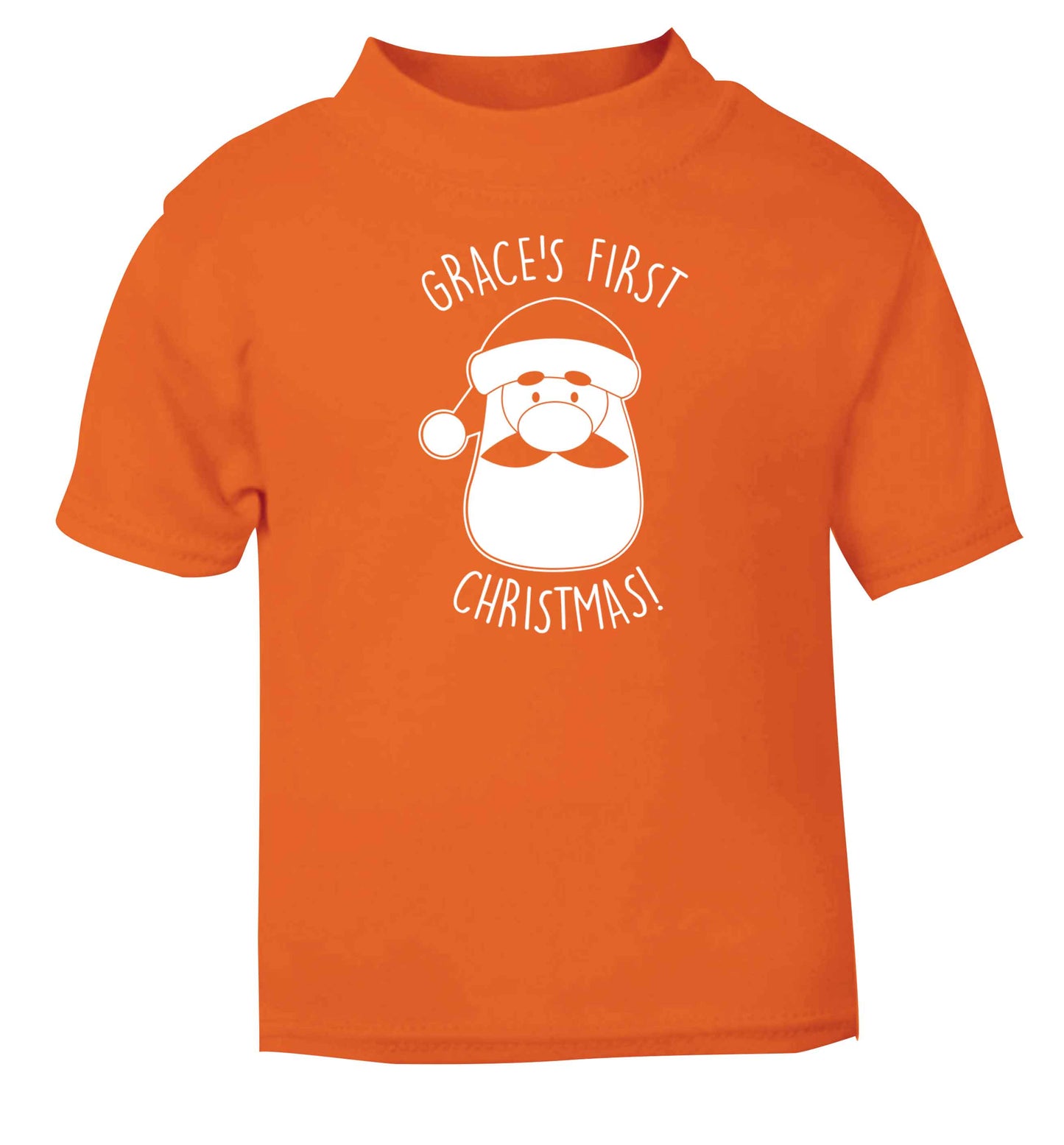 Personalised first Christmas - santa orange baby toddler Tshirt 2 Years