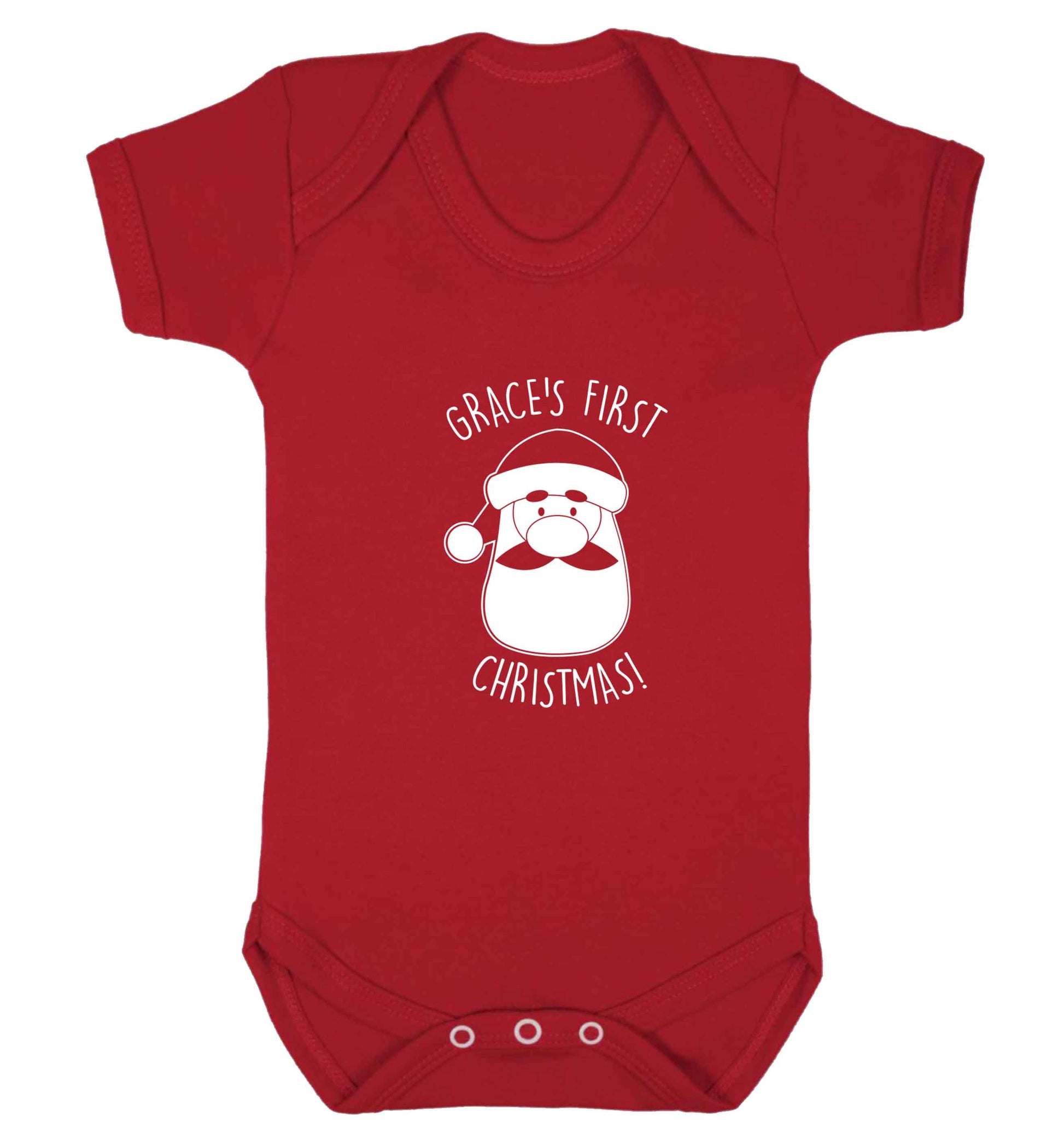 Personalised first Christmas - santa baby vest red 18-24 months