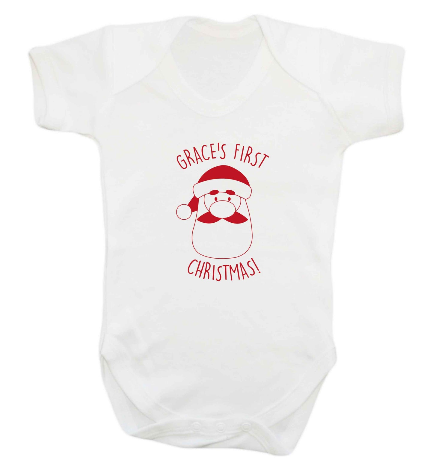 Personalised first Christmas - santa baby vest white 18-24 months