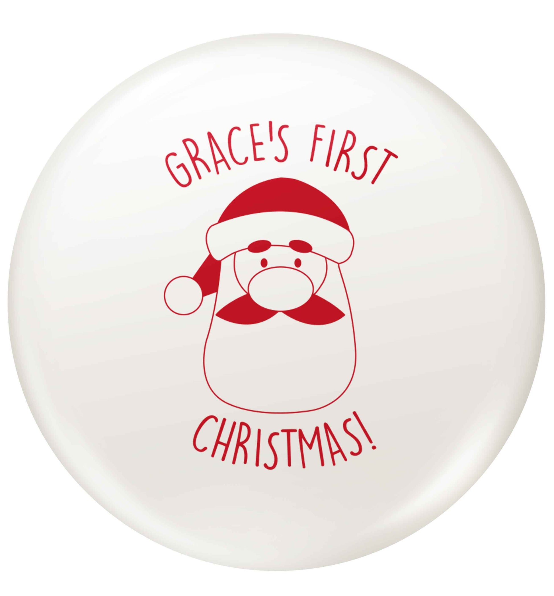 Personalised first Christmas - santa small 25mm Pin badge
