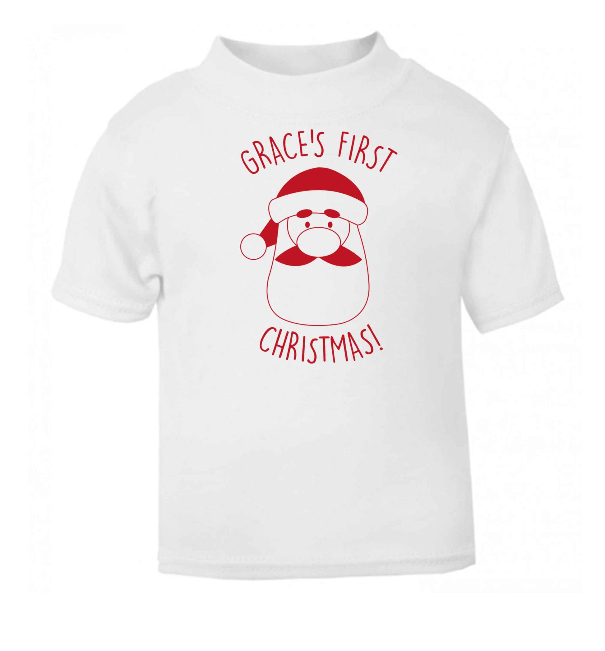 Personalised first Christmas - santa white baby toddler Tshirt 2 Years