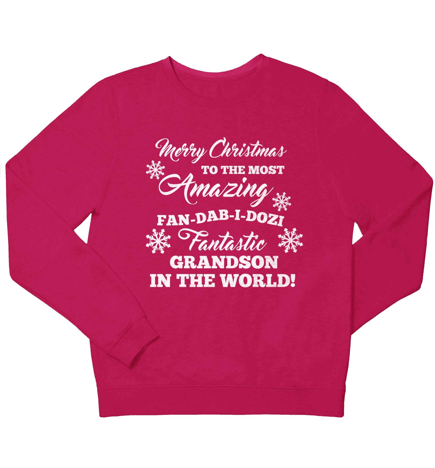 Merry Christmas to the most amazing fan-dab-i-dozi fantasic Grandson in the world children's pink sweater 12-13 Years