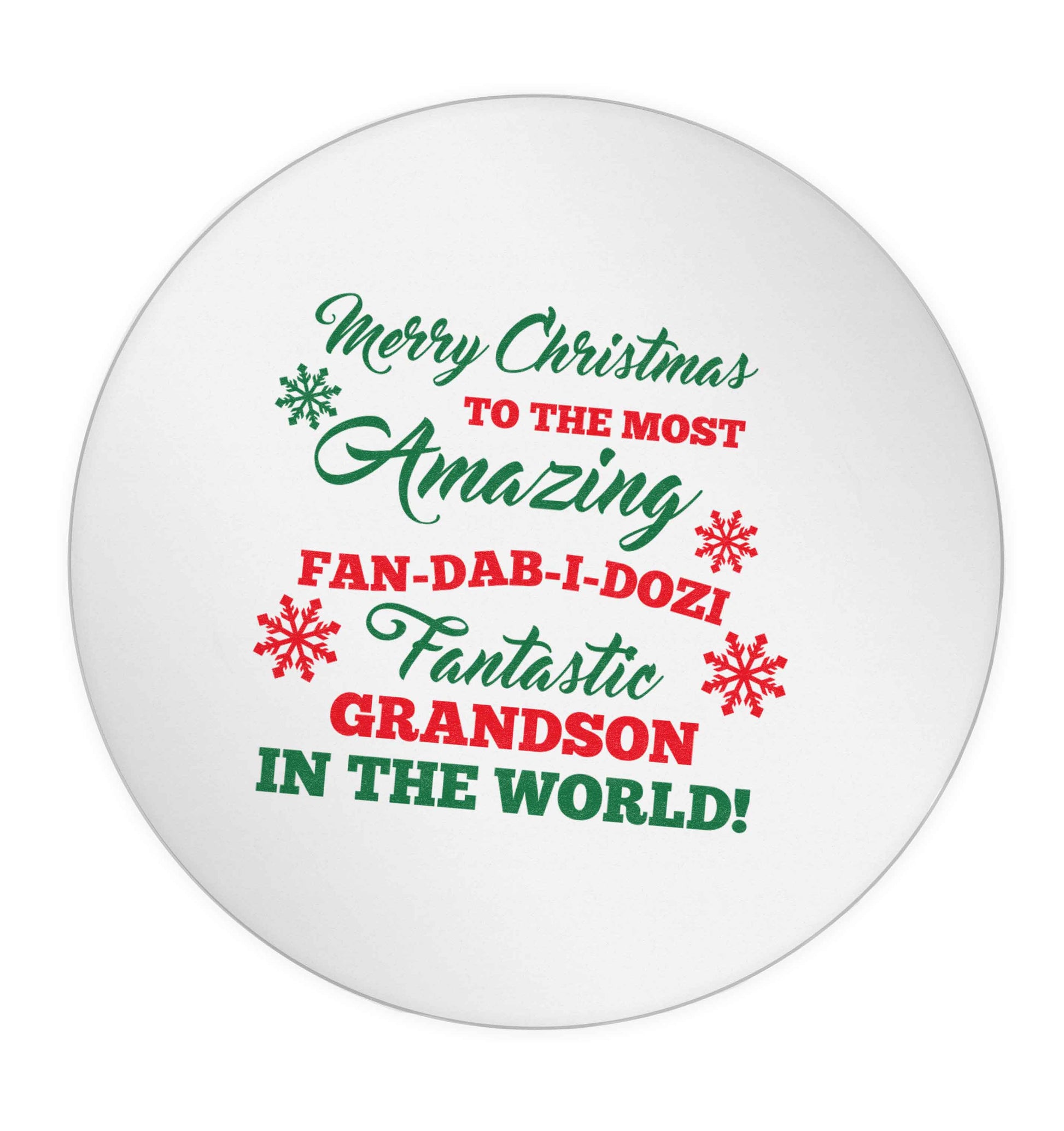Merry Christmas to the most amazing fan-dab-i-dozi fantasic Grandson in the world 24 @ 45mm matt circle stickers