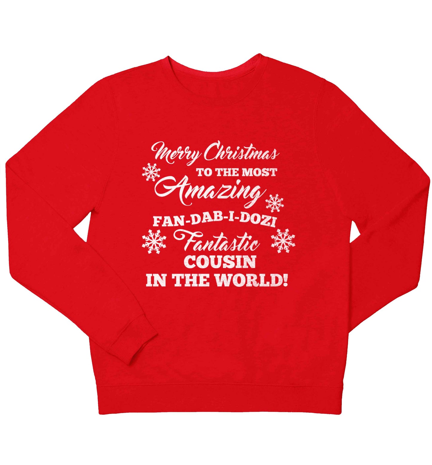 Merry Christmas to the most amazing fan-dab-i-dozi fantasic Cousin in the world children's grey sweater 12-13 Years