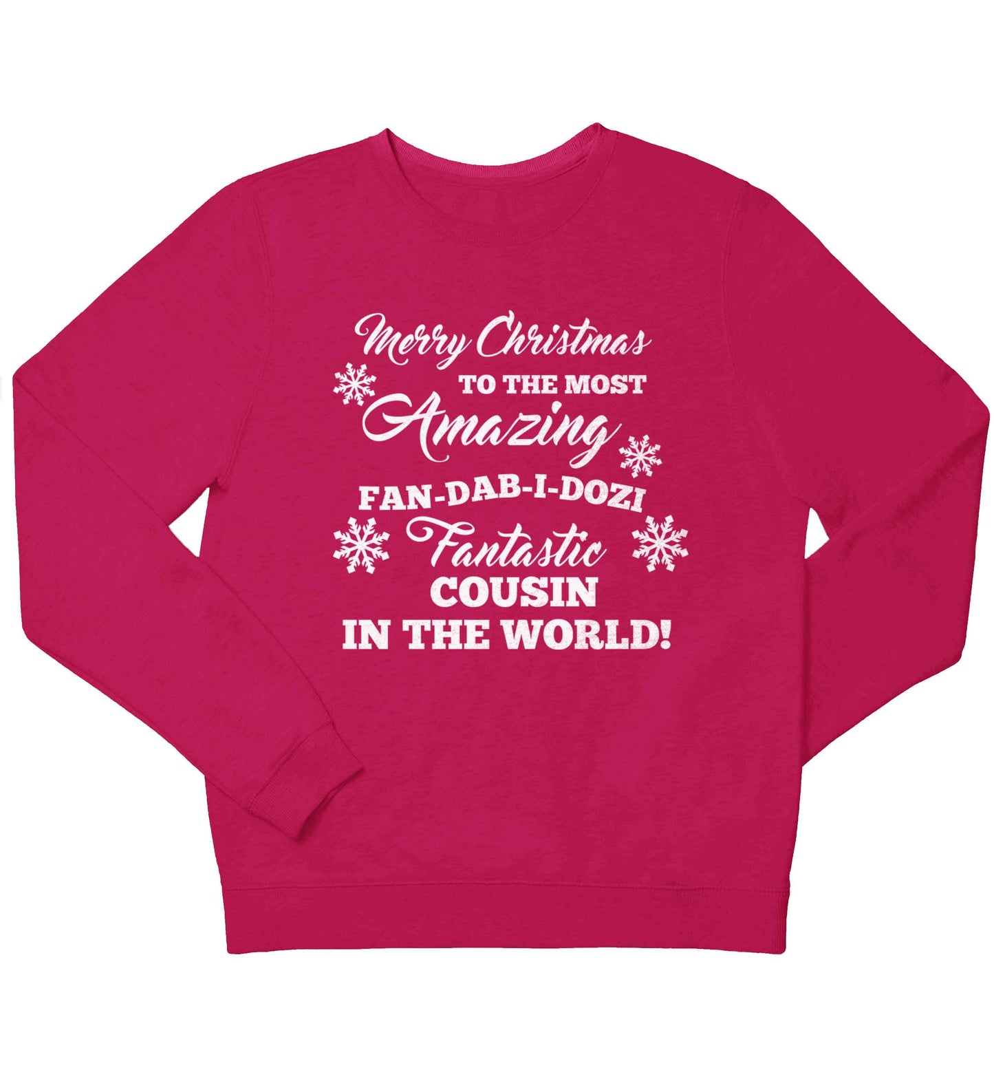 Merry Christmas to the most amazing fan-dab-i-dozi fantasic Cousin in the world children's pink sweater 12-13 Years