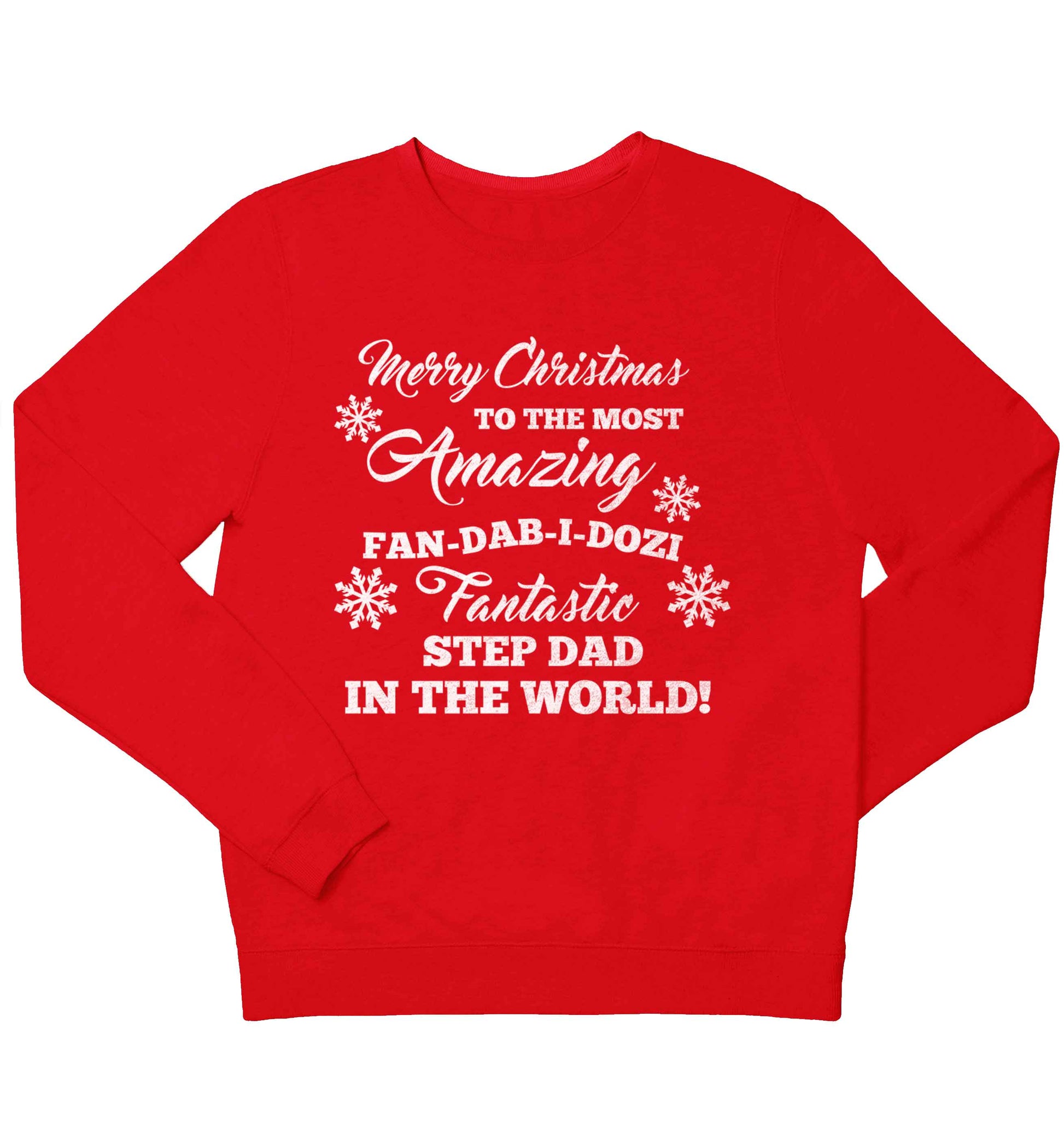 Merry Christmas to the most amazing fan-dab-i-dozi fantasic Step Dad in the world children's grey sweater 12-13 Years