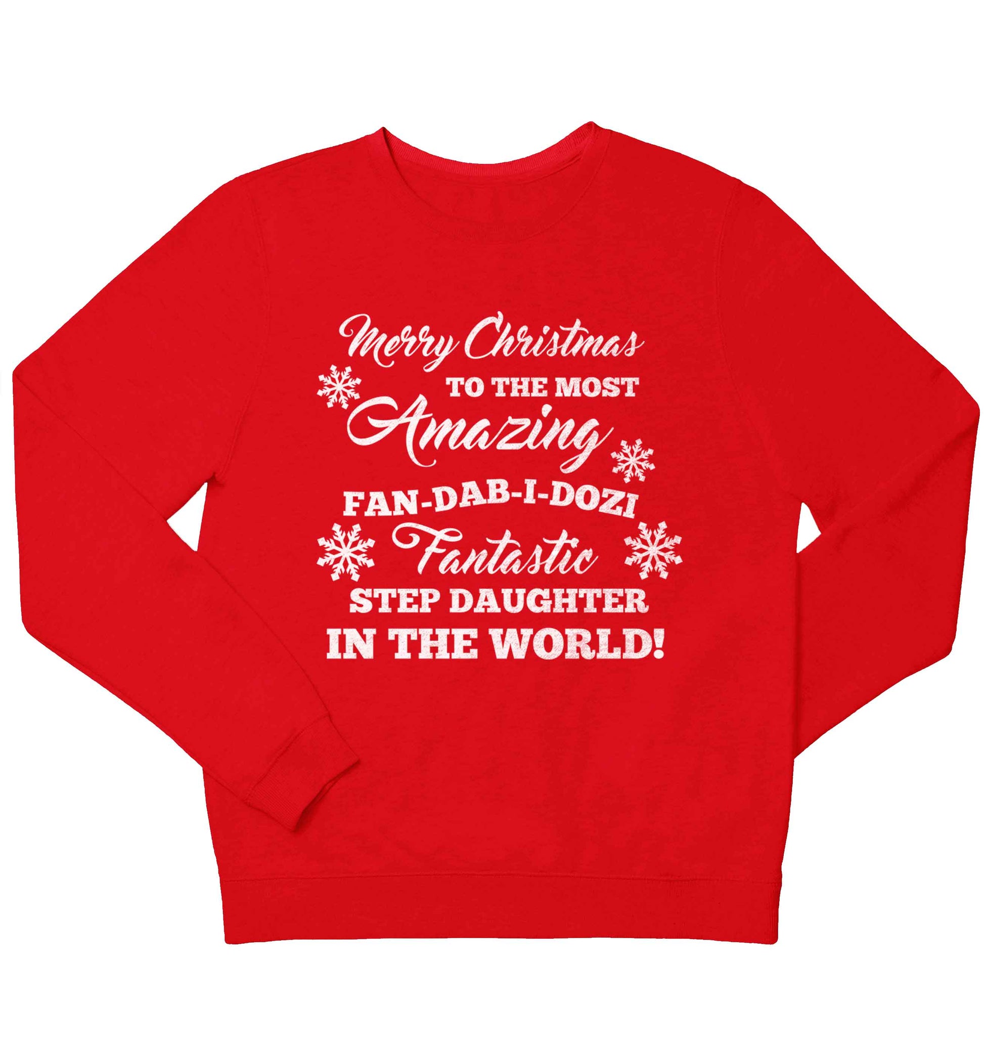 Merry Christmas to the most amazing fan-dab-i-dozi fantasic Step Daughter in the world children's grey sweater 12-13 Years