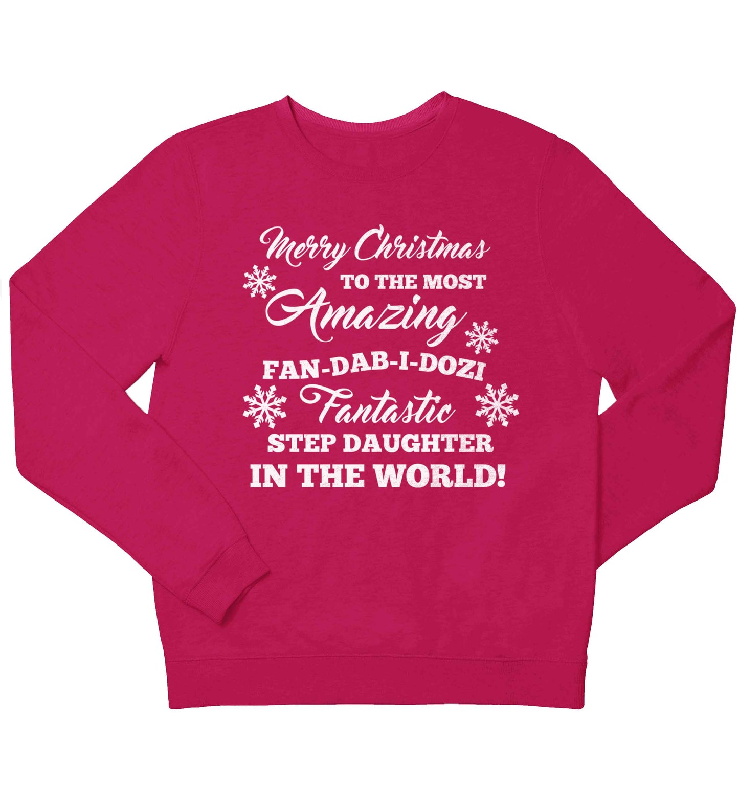 Merry Christmas to the most amazing fan-dab-i-dozi fantasic Step Daughter in the world children's pink sweater 12-13 Years