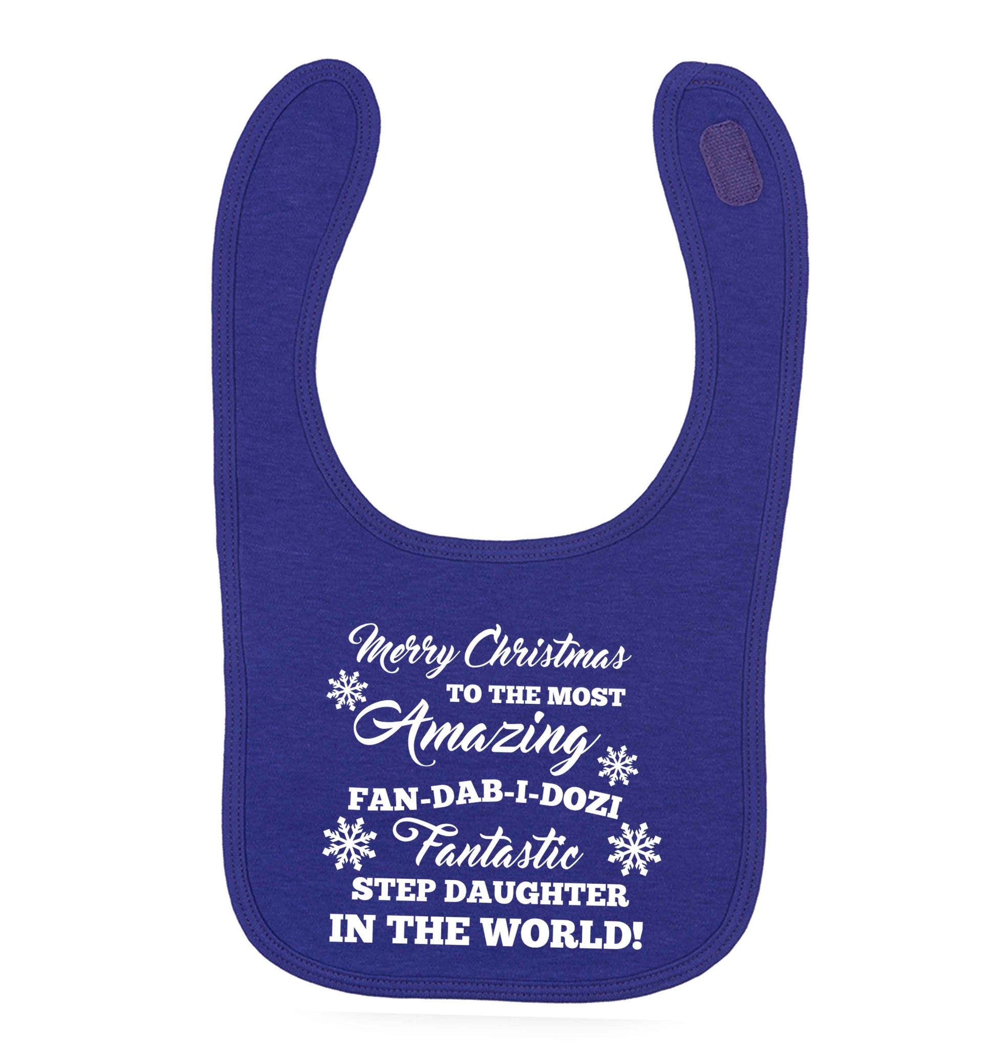 Merry Christmas to the most amazing fan-dab-i-dozi fantasic Step Daughter in the world purple baby bib