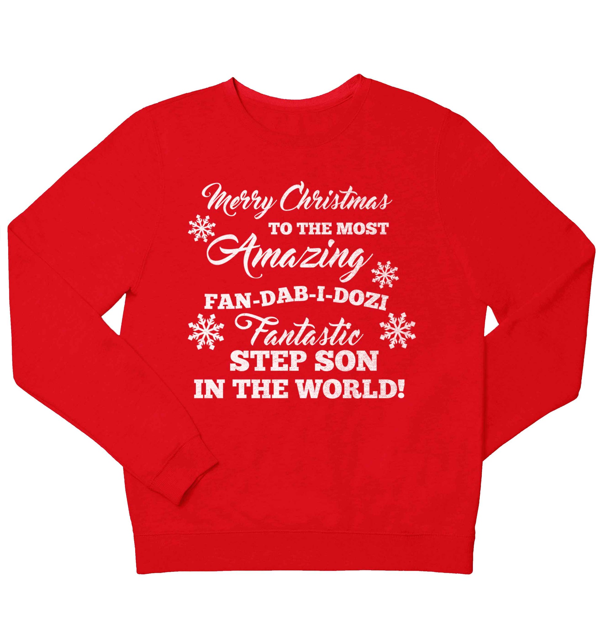 Merry Christmas to the most amazing fan-dab-i-dozi fantasic Step Son in the world children's grey sweater 12-13 Years