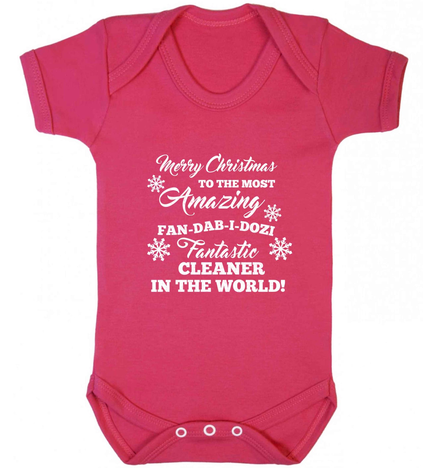 Merry Christmas to the most amazing fan-dab-i-dozi fantasic cleaner in the world baby vest dark pink 18-24 months