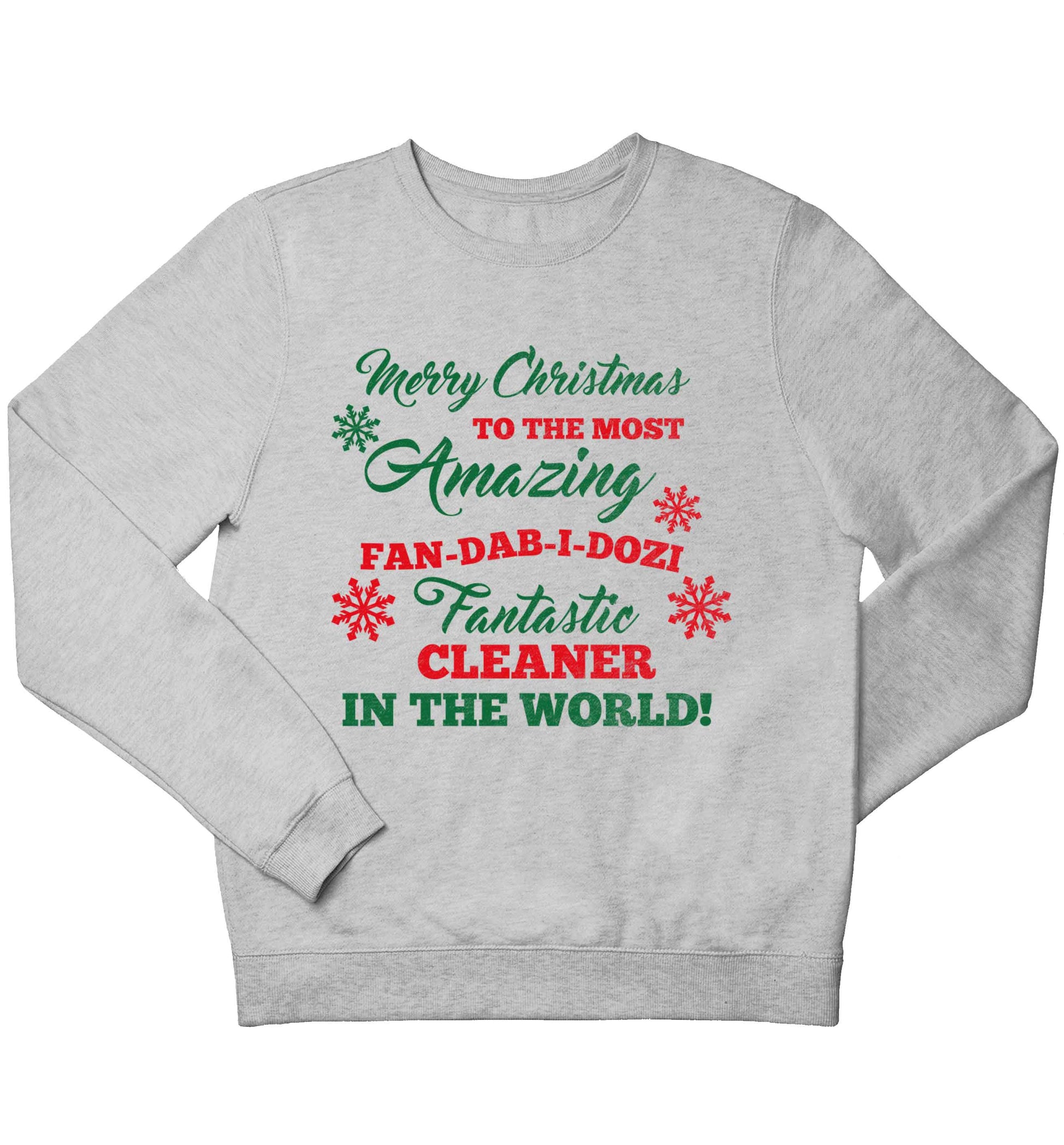Merry Christmas to the most amazing fan-dab-i-dozi fantasic cleaner in the world children's grey sweater 12-13 Years