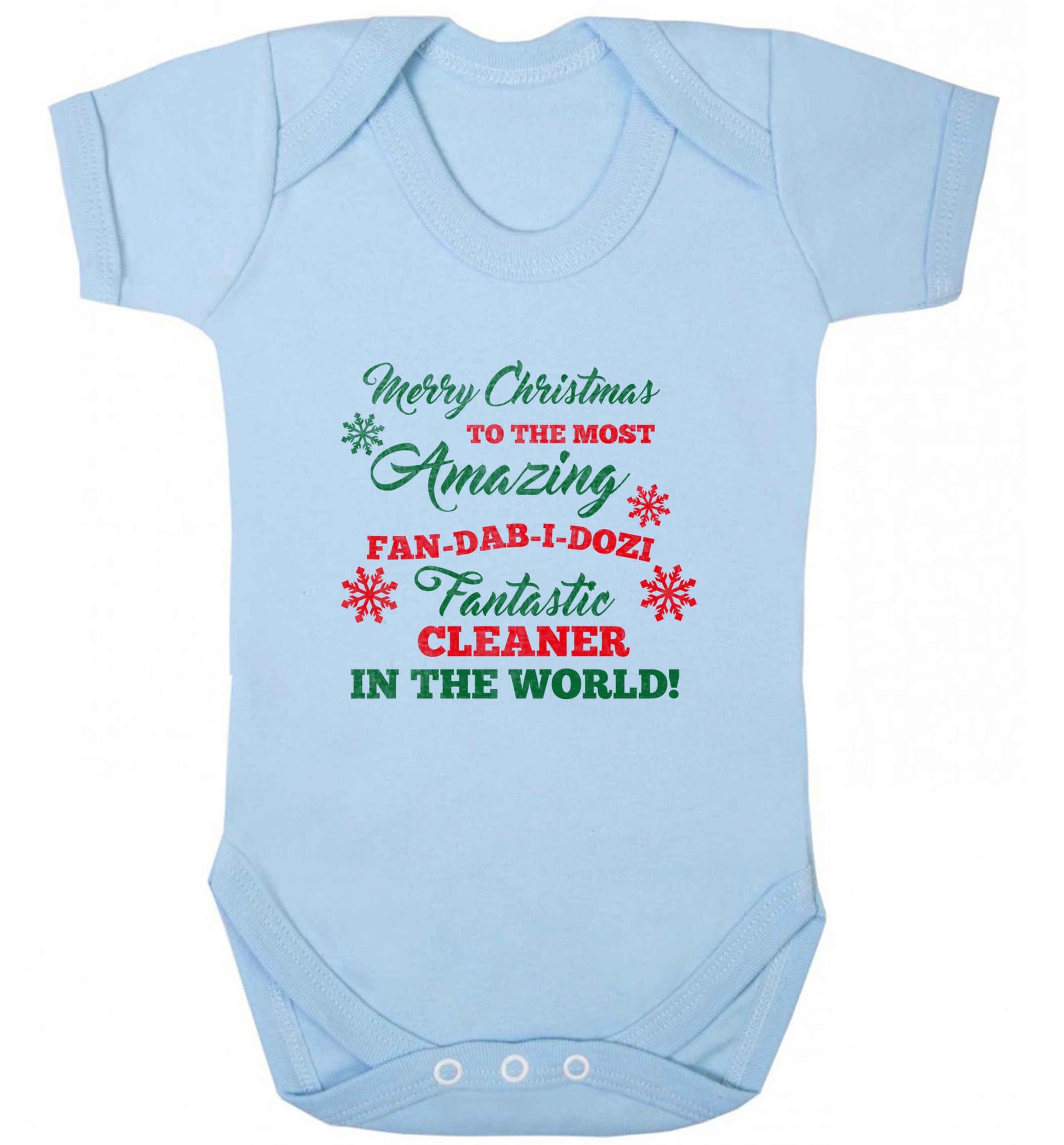 Merry Christmas to the most amazing fan-dab-i-dozi fantasic cleaner in the world baby vest pale blue 18-24 months