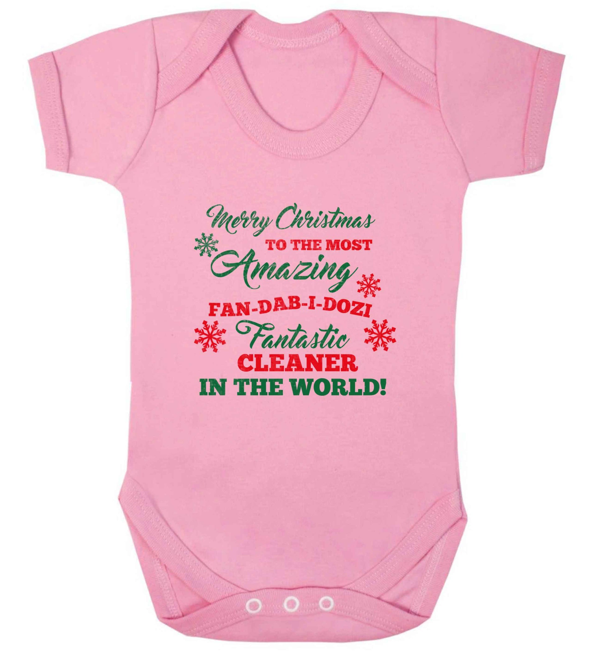 Merry Christmas to the most amazing fan-dab-i-dozi fantasic cleaner in the world baby vest pale pink 18-24 months