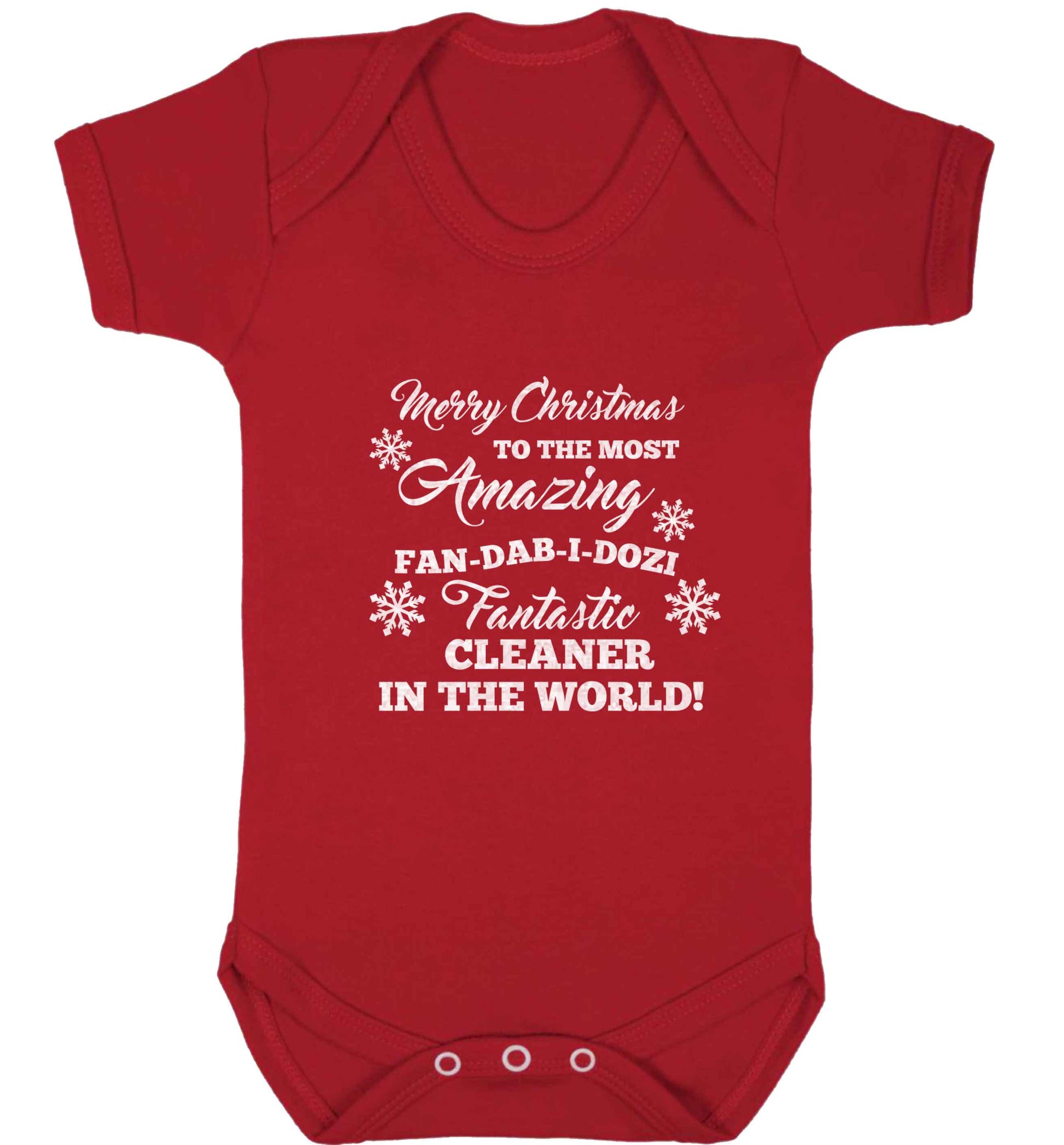 Merry Christmas to the most amazing fan-dab-i-dozi fantasic cleaner in the world baby vest red 18-24 months