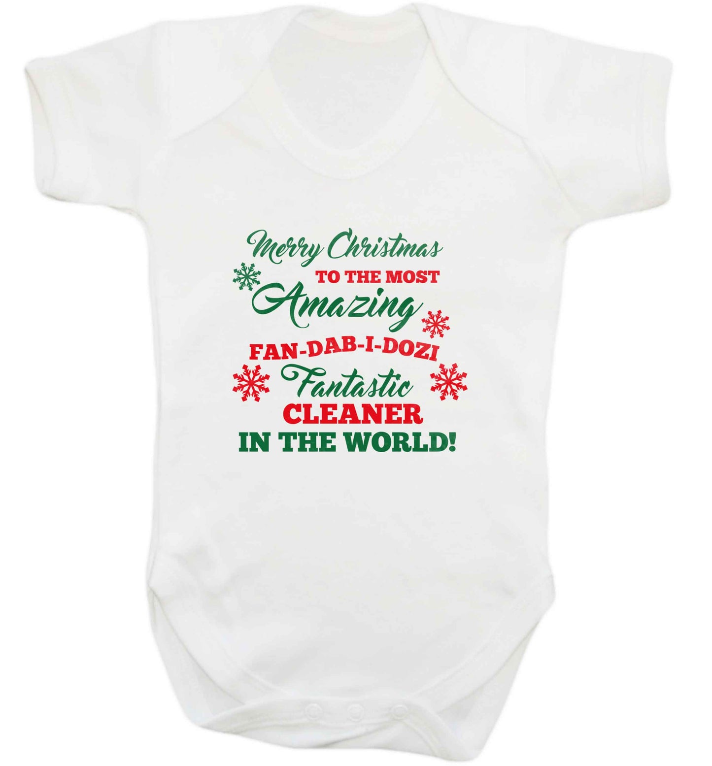 Merry Christmas to the most amazing fan-dab-i-dozi fantasic cleaner in the world baby vest white 18-24 months