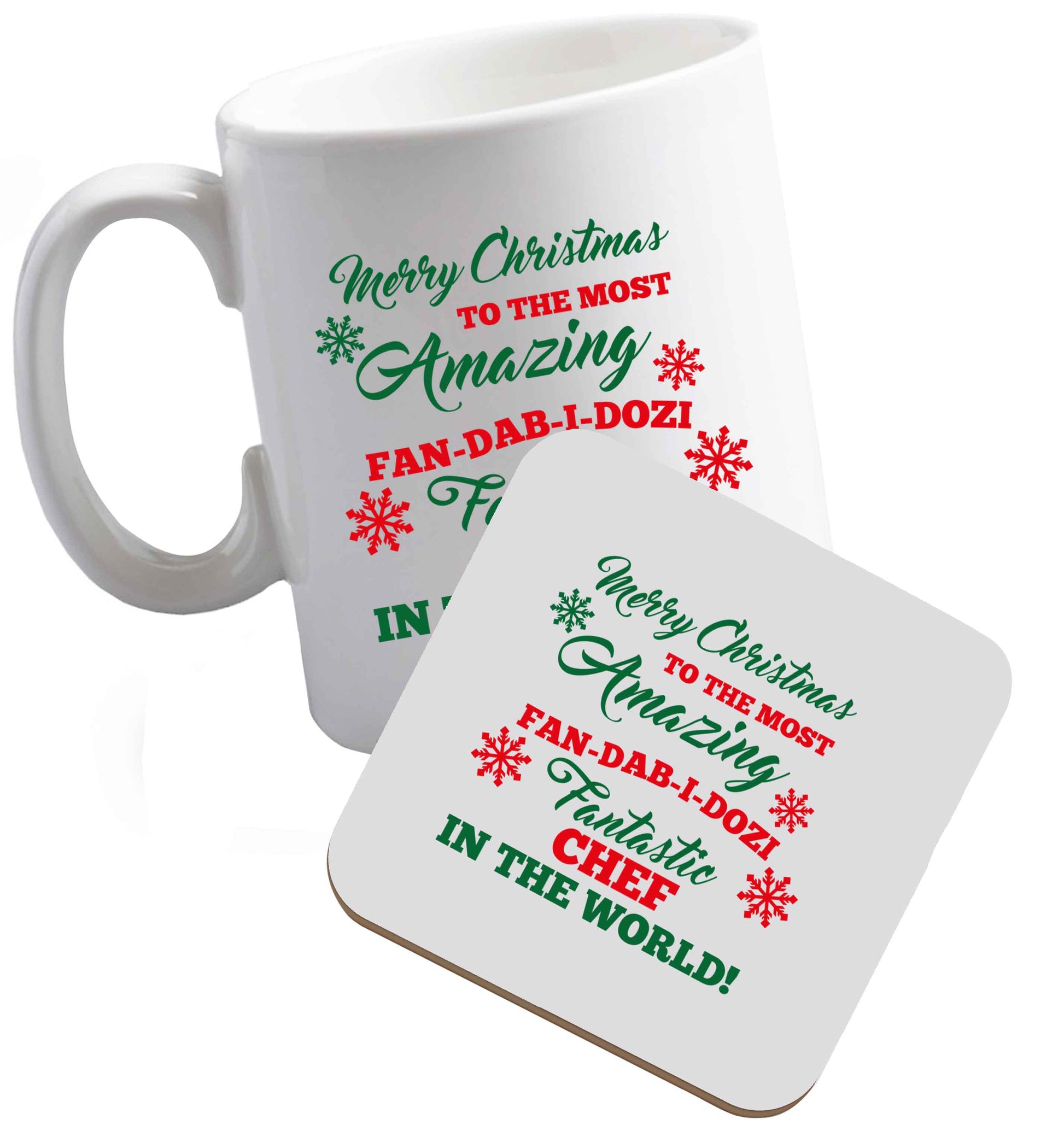 10 oz Tis The Season to Drink Whisky ceramic mug and coaster set right handed