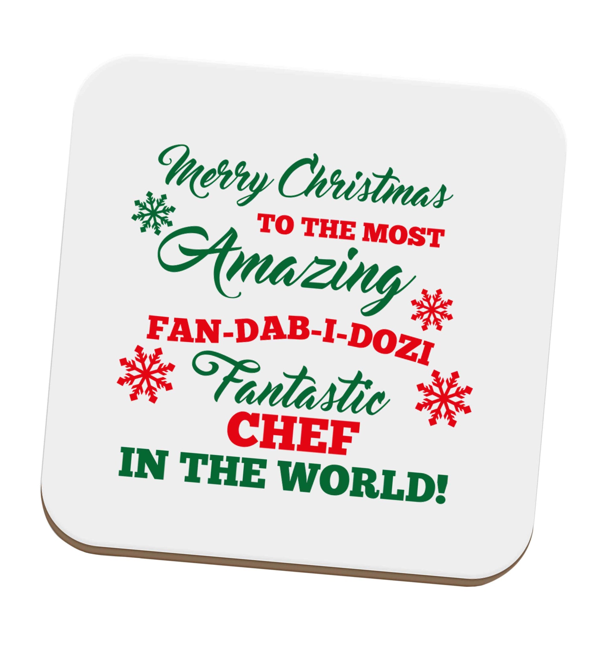 Merry Christmas to the most amazing fan-dab-i-dozi fantasic chef in the world set of four coasters