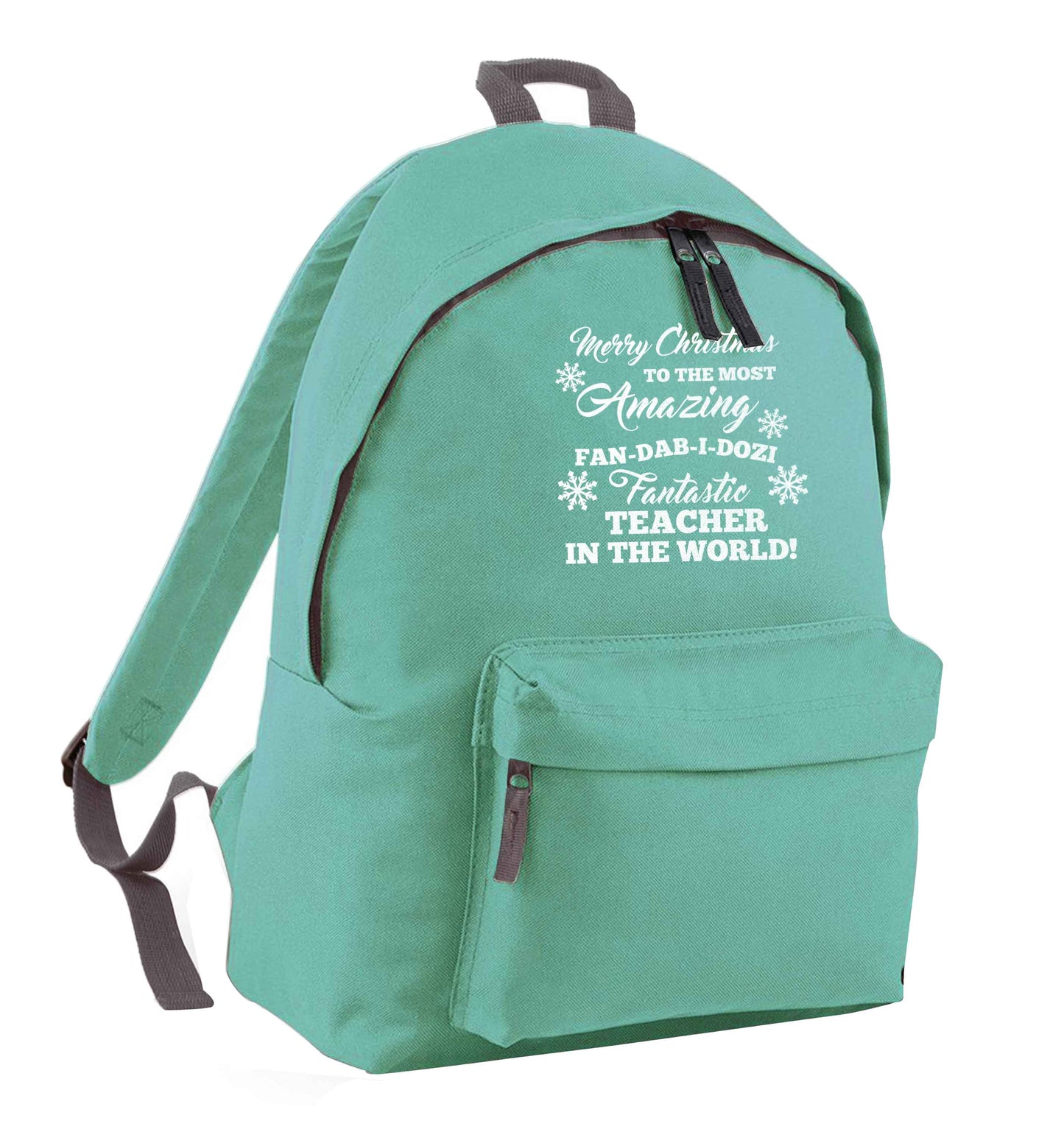 Merry Christmas to the most amazing fan-dab-i-dozi fantasic teacher in the world mint adults backpack