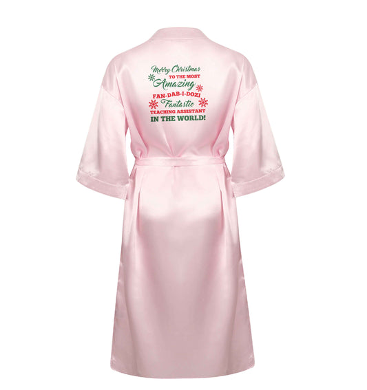 Merry Christmas to the most amazing fan-dab-i-dozi fantasic teaching assistant in the world XL/XXL pink ladies dressing gown size 16/18
