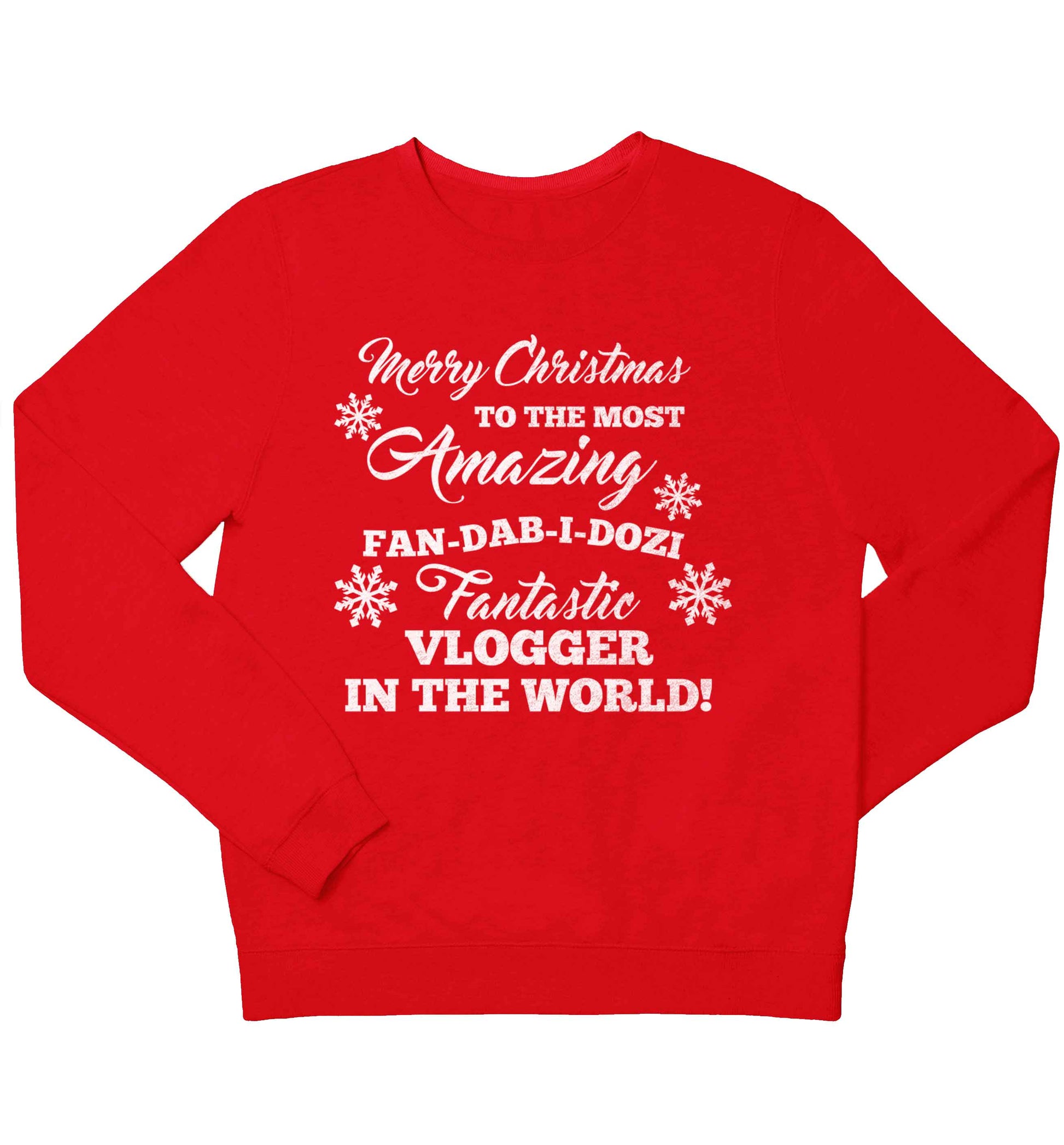 Merry Christmas to the most amazing fan-dab-i-dozi fantasic vlogger in the world children's grey sweater 12-13 Years
