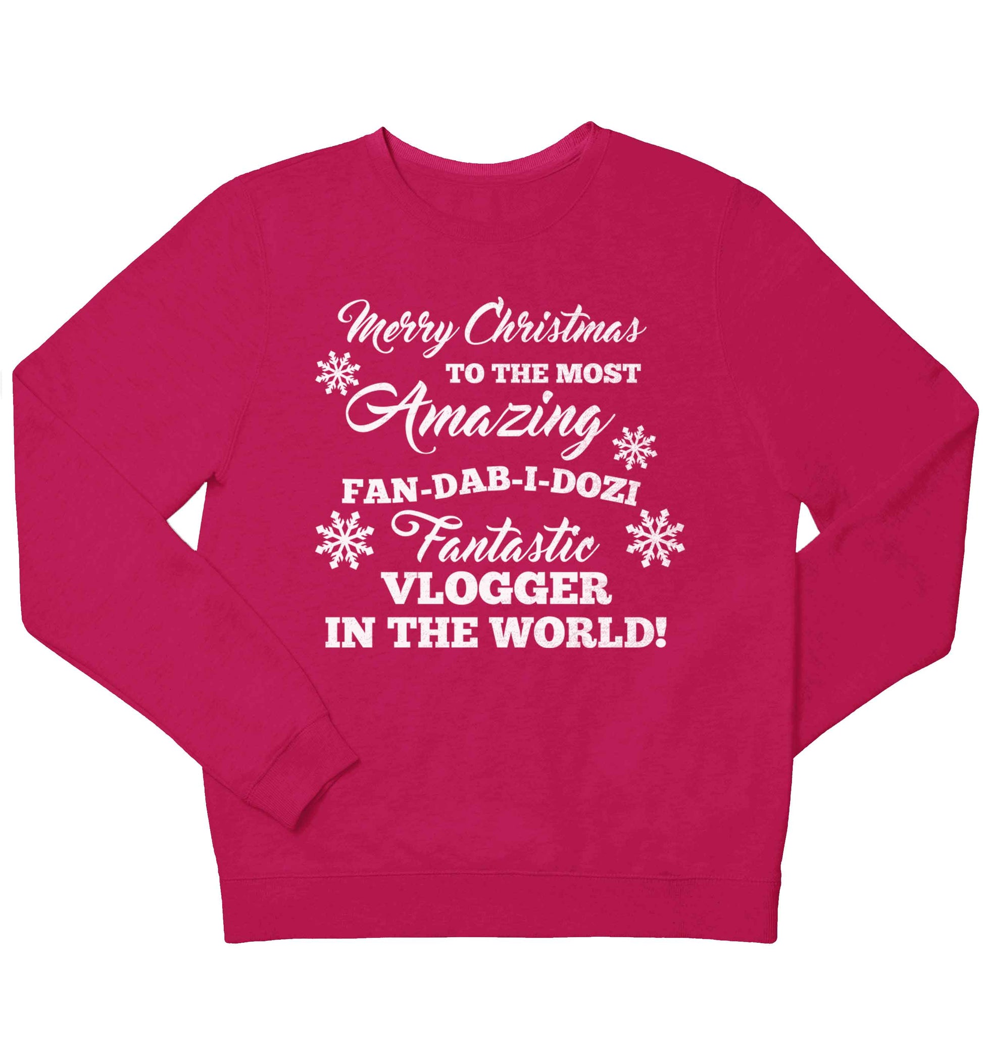 Merry Christmas to the most amazing fan-dab-i-dozi fantasic vlogger in the world children's pink sweater 12-13 Years