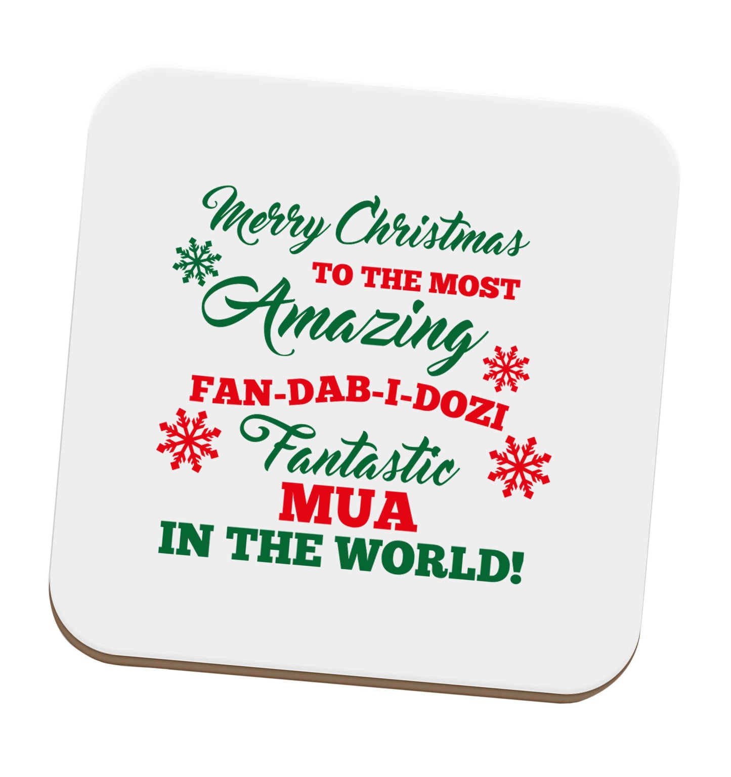 Merry Christmas to the most amazing fan-dab-i-dozi fantasic MUA in the world set of four coasters