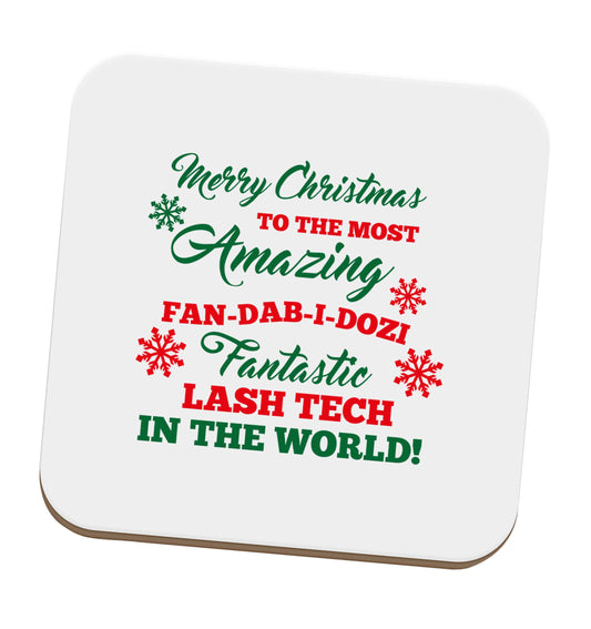 Merry Christmas to the most amazing fan-dab-i-dozi fantasic lash tech in the world set of four coasters