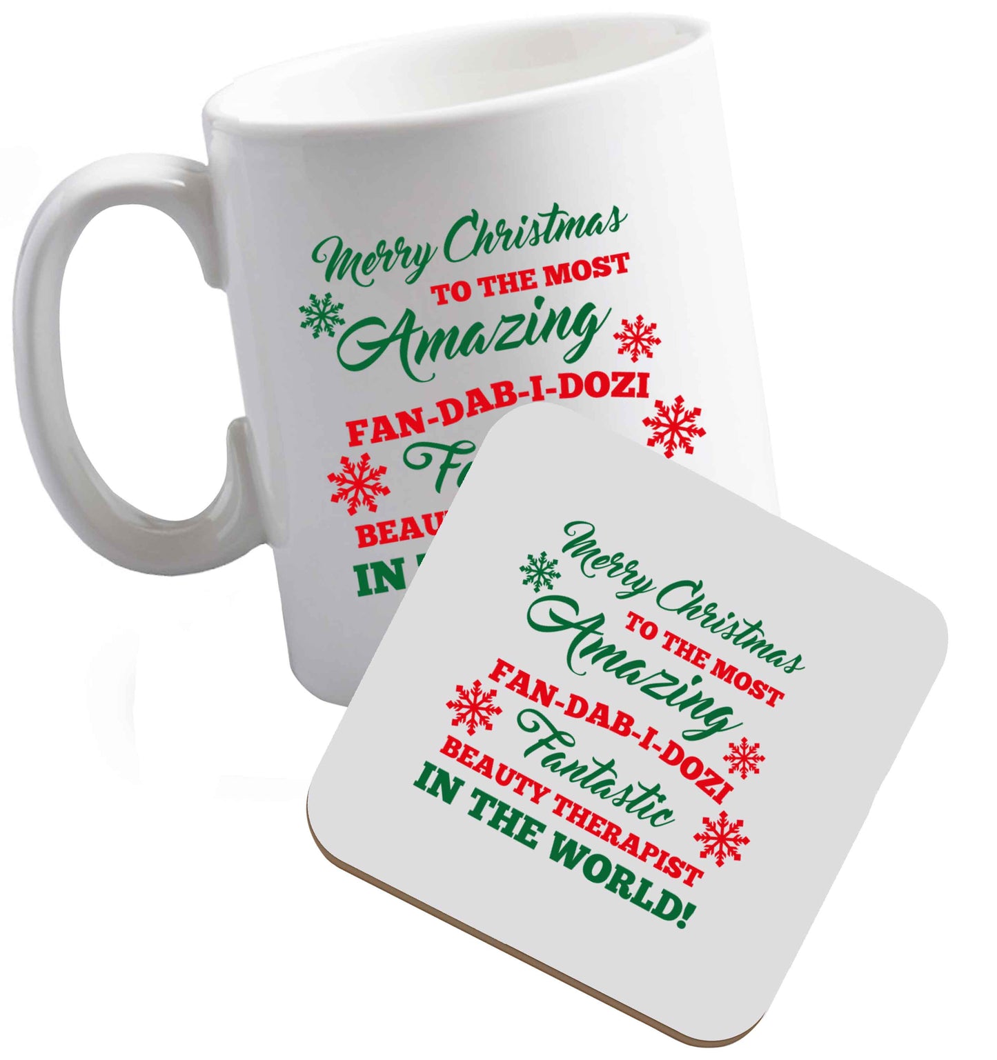 10 oz Tis The Season to Drink Whisky ceramic mug and coaster set right handed