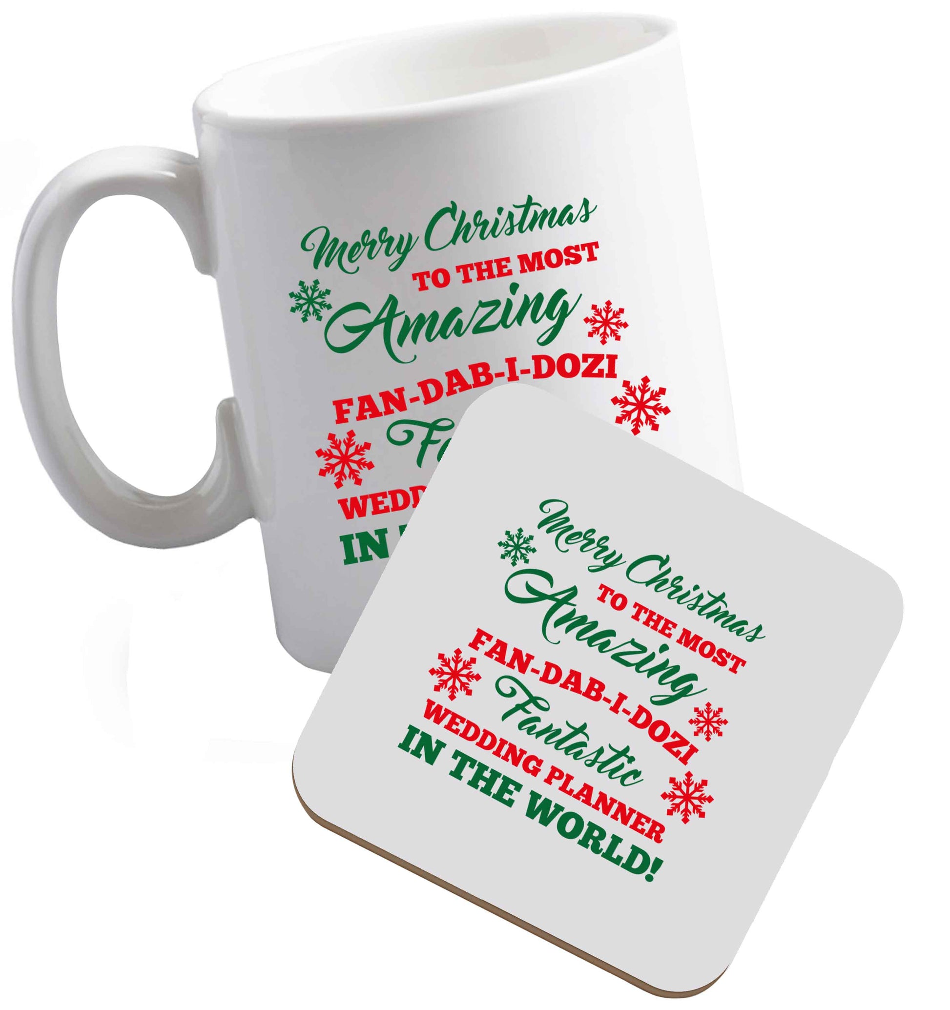 10 oz Tis The Season to Drink Whisky ceramic mug and coaster set right handed