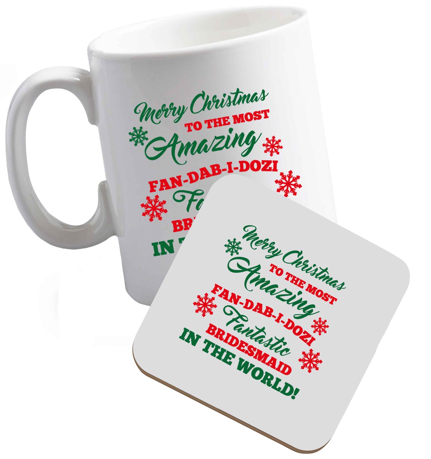 10 oz Tis The Season to Drink Whisky ceramic mug and coaster set right handed