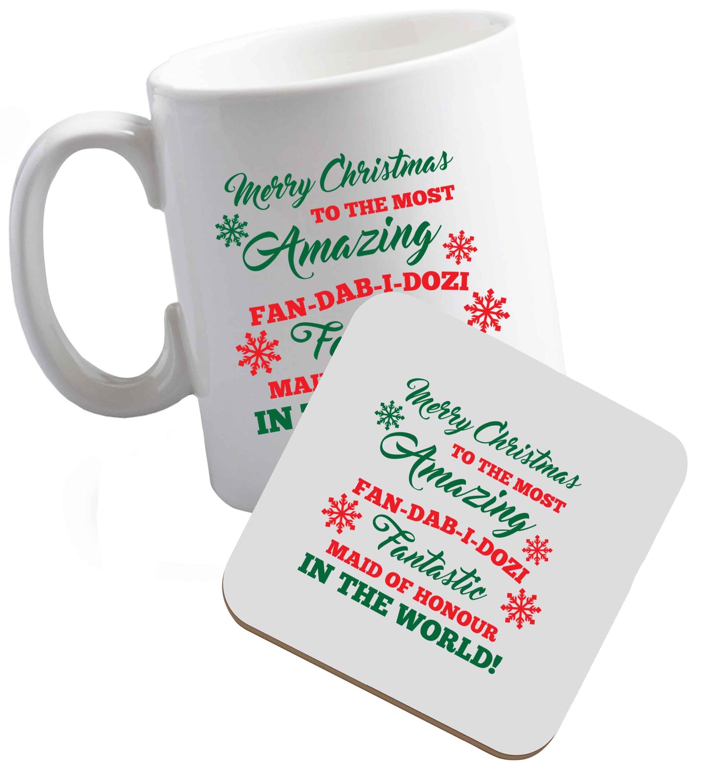 10 oz Tis The Season to Drink Whisky ceramic mug and coaster set right handed