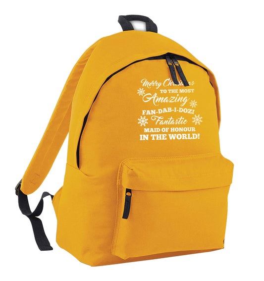 Merry Christmas to the most amazing maid of honour in the world! mustard adults backpack