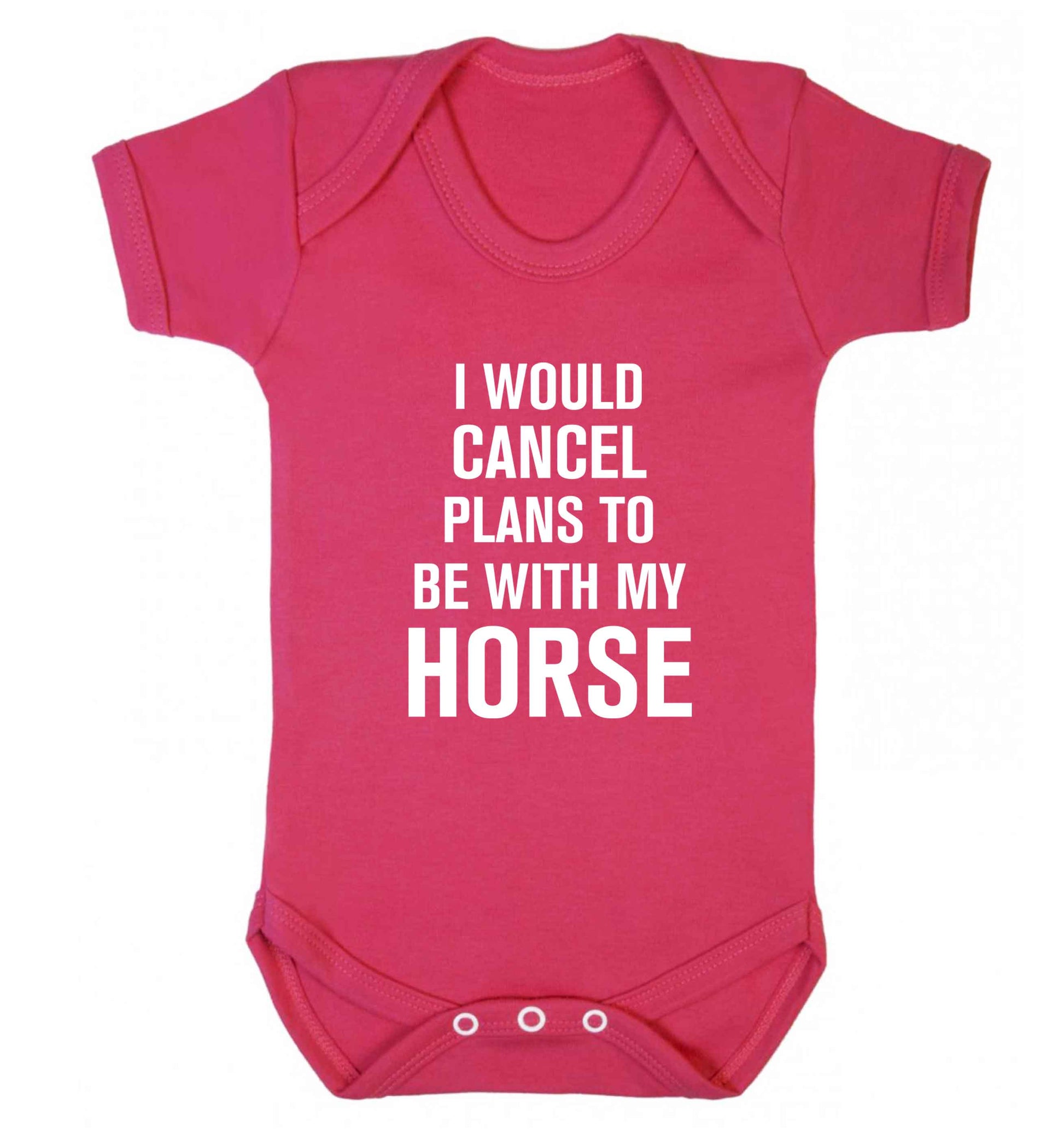 I will cancel plans to be with my horse baby vest dark pink 18-24 months