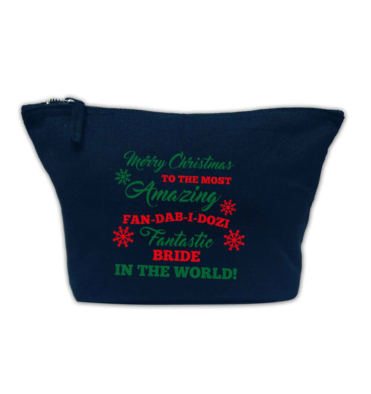 Merry Christmas to the most amazing bride in the world! navy makeup bag