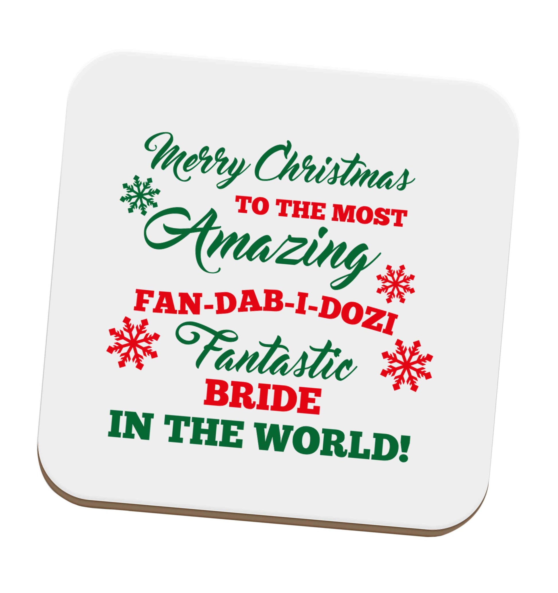 Merry Christmas to the most amazing bride in the world! set of four coasters
