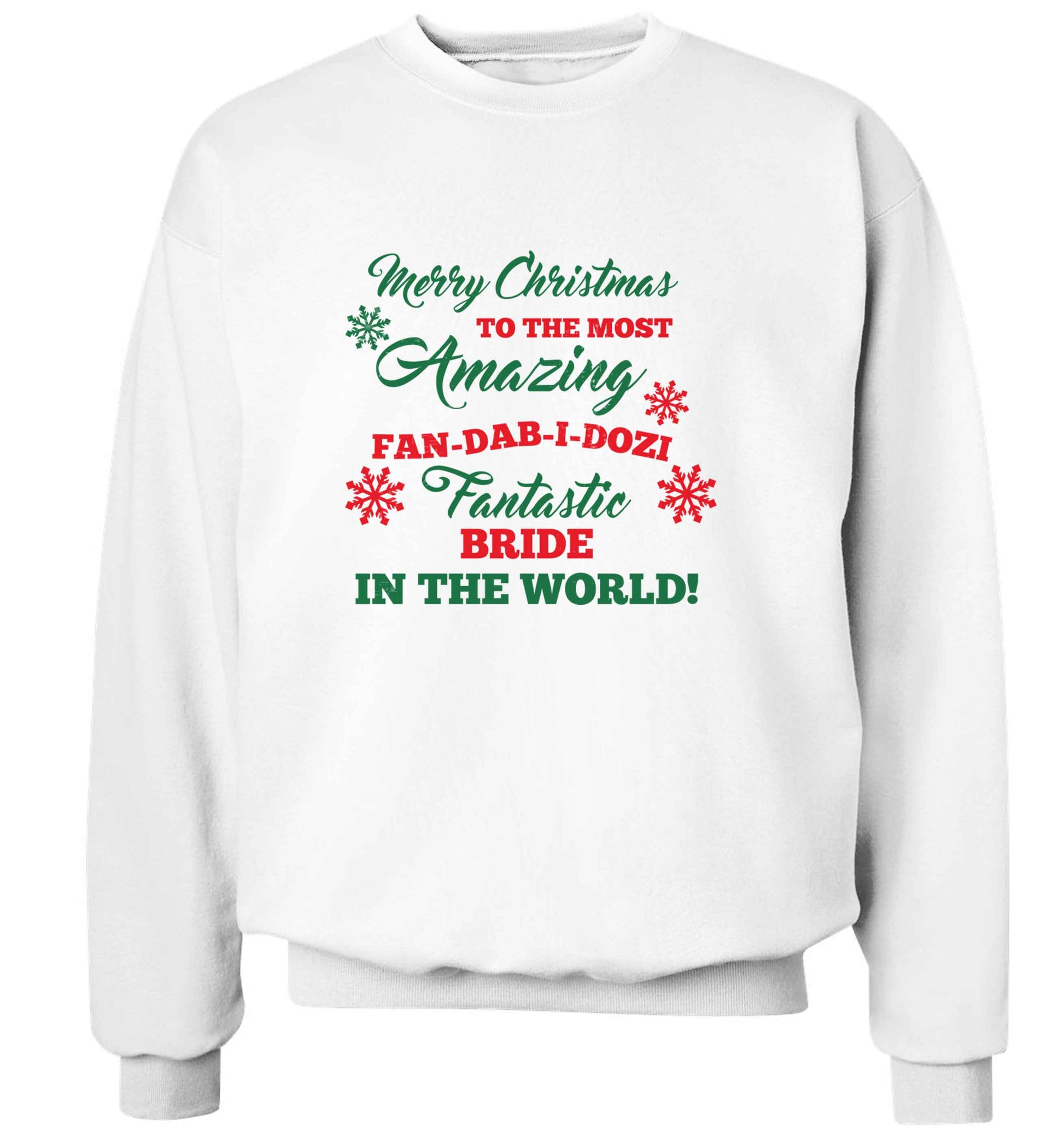 Merry Christmas to the most amazing bride in the world! adult's unisex white sweater 2XL